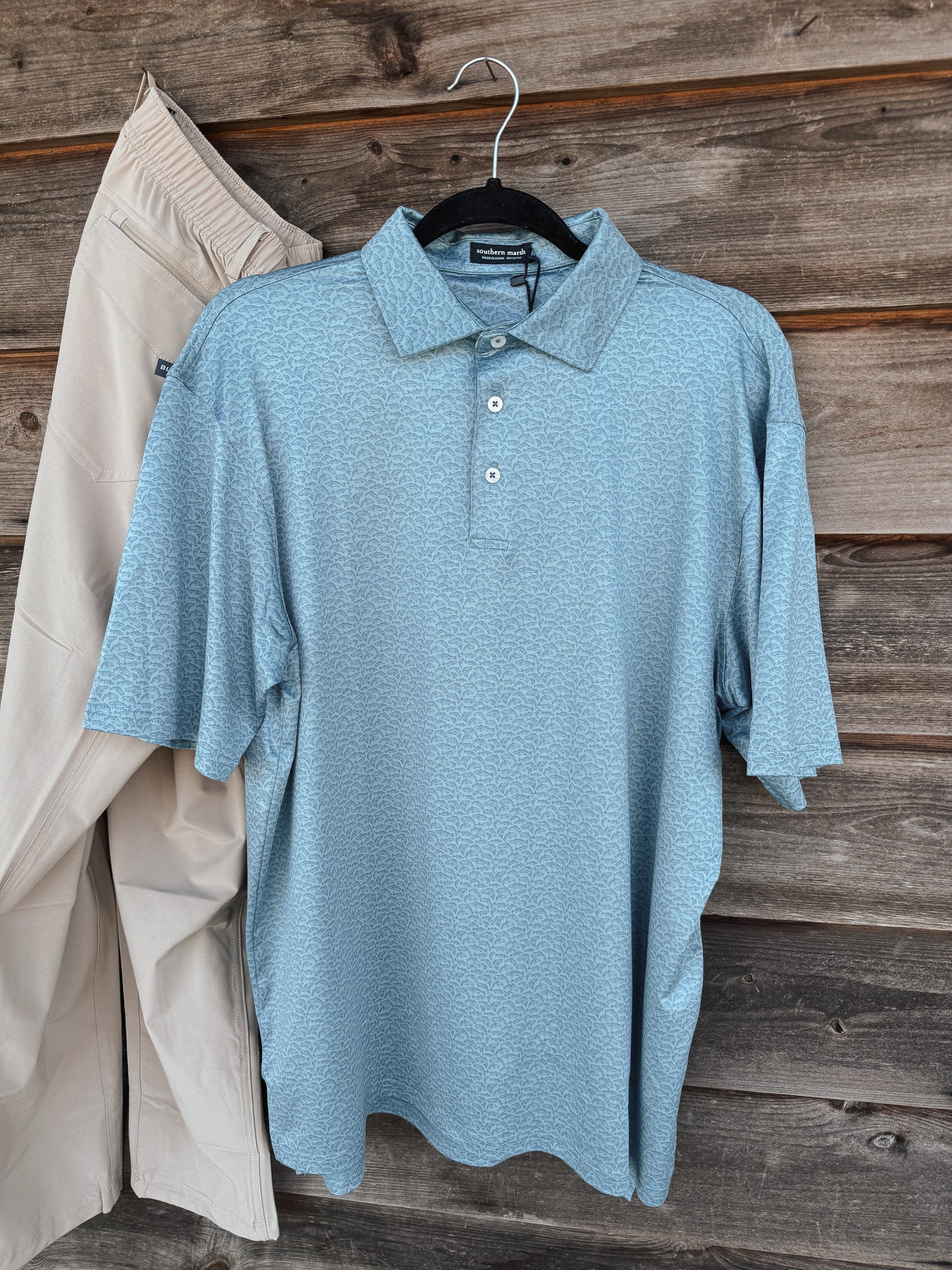 Men's Southern Marsh Flyline Redfish Performance Polo in Sage