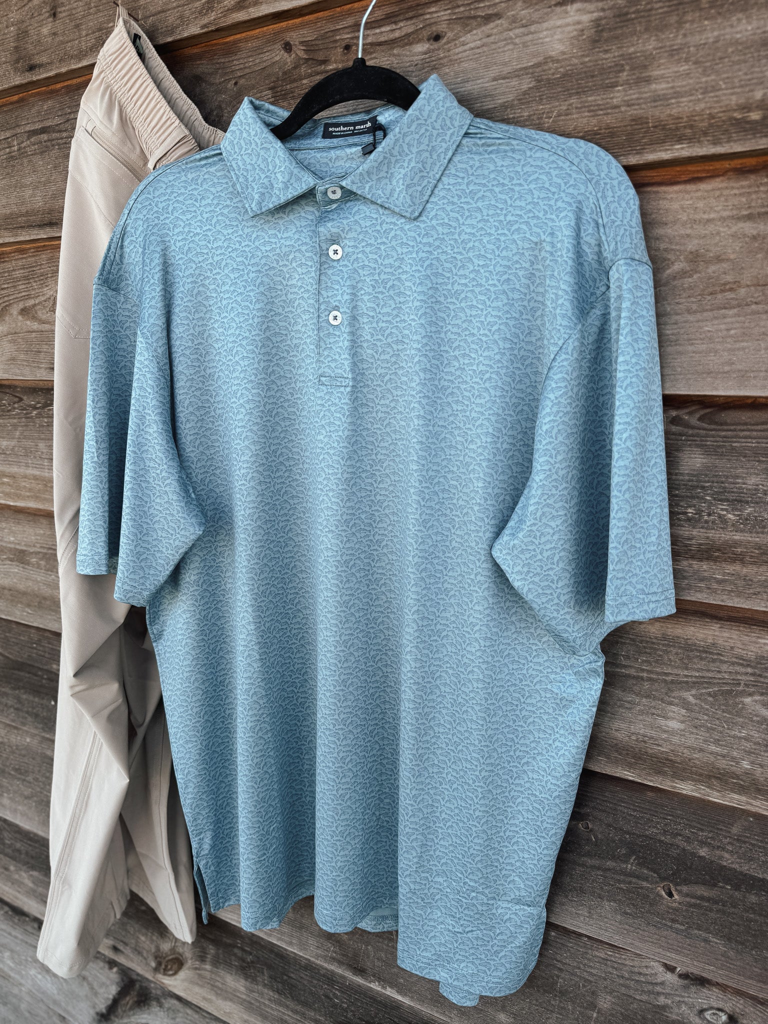 Men's Southern Marsh Flyline Redfish Performance Polo in Sage