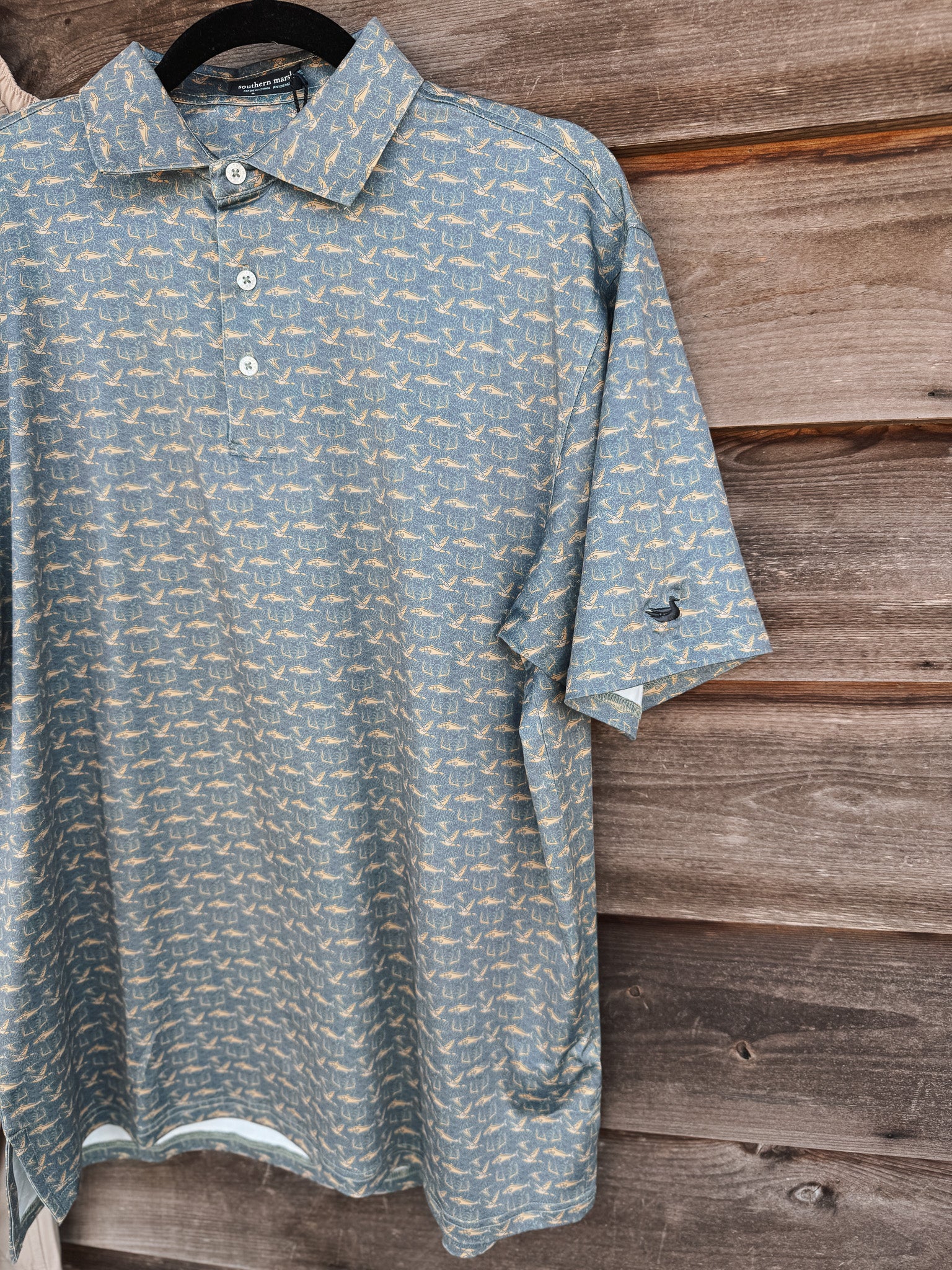 Men's Southern Marsh Sportsmans Paradise Flyline Performance Polo in Slate