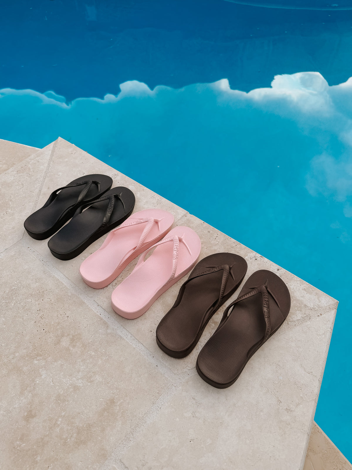 Archies Unisex Arch Support Flip Flops - Brown