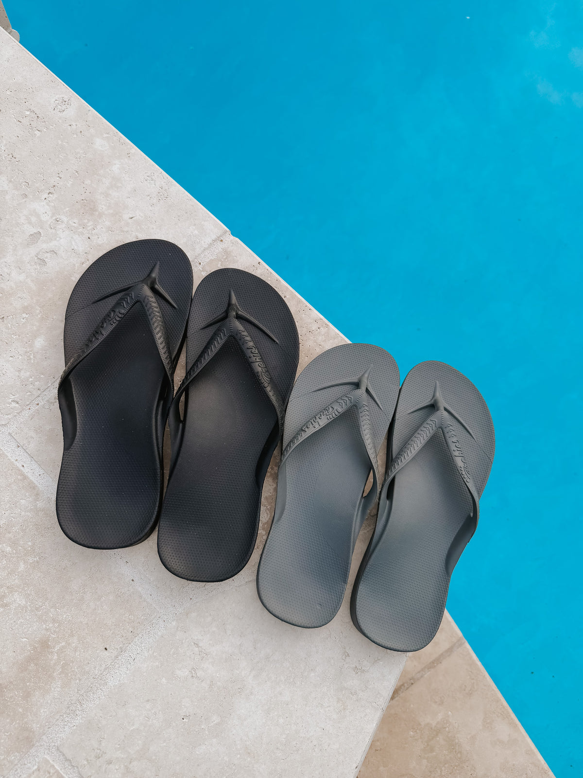 Archies Unisex Arch Support Flip Flops - Charcoal