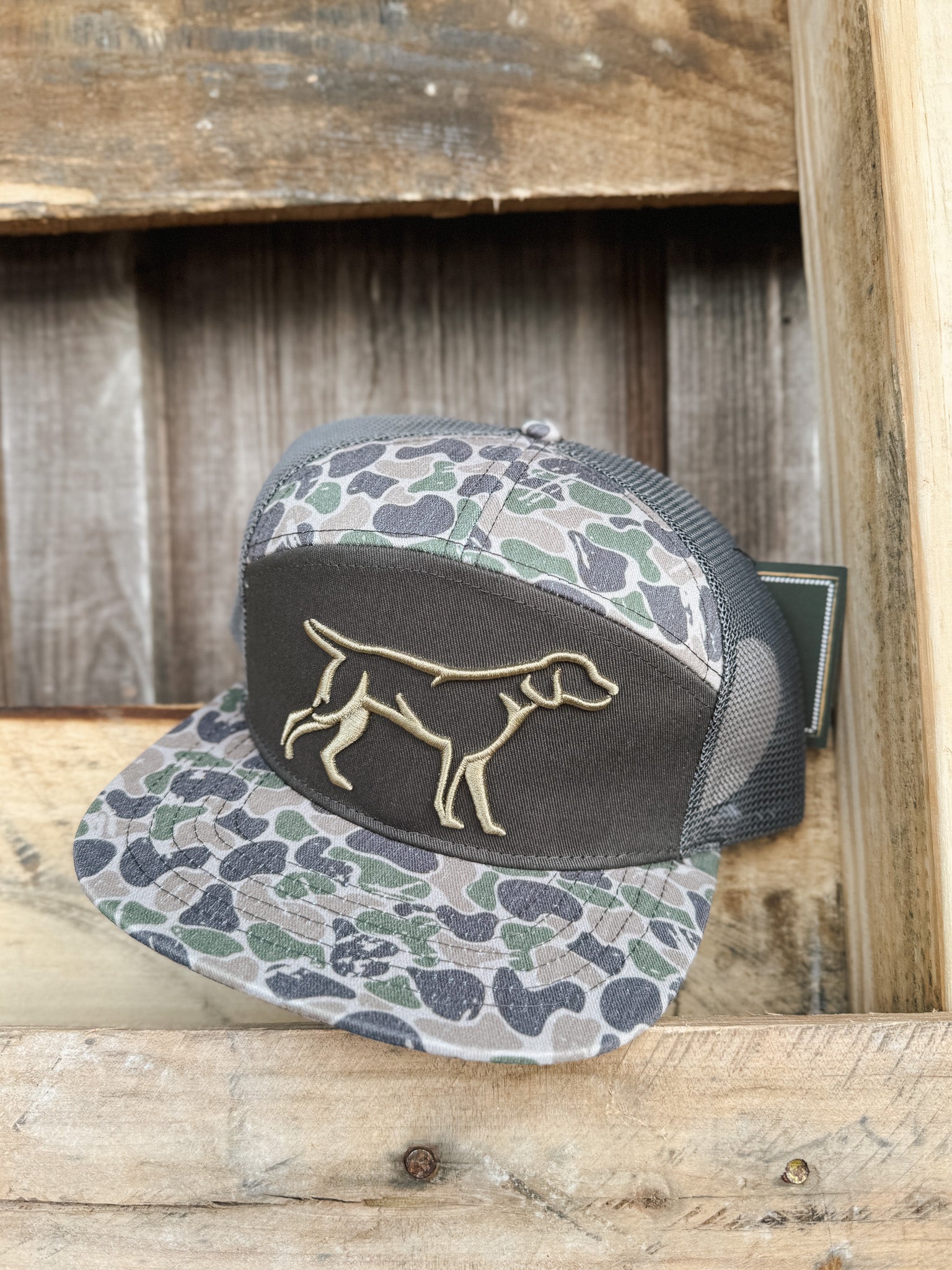 Fieldstone Grey Backwoods Camo 7 Panel 3D Puff Cap