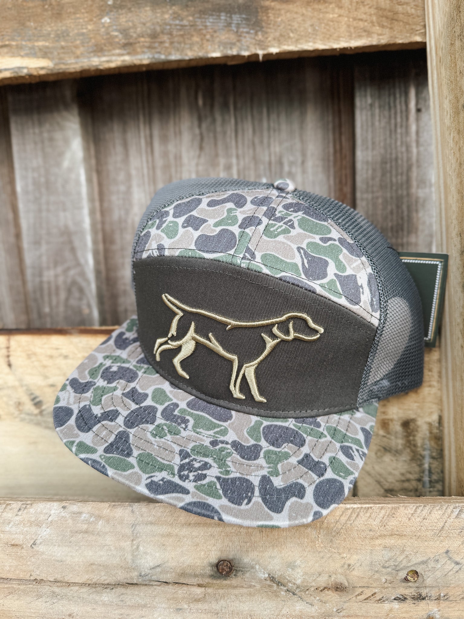 Fieldstone Grey Backwoods Camo 7 Panel 3D Puff Cap