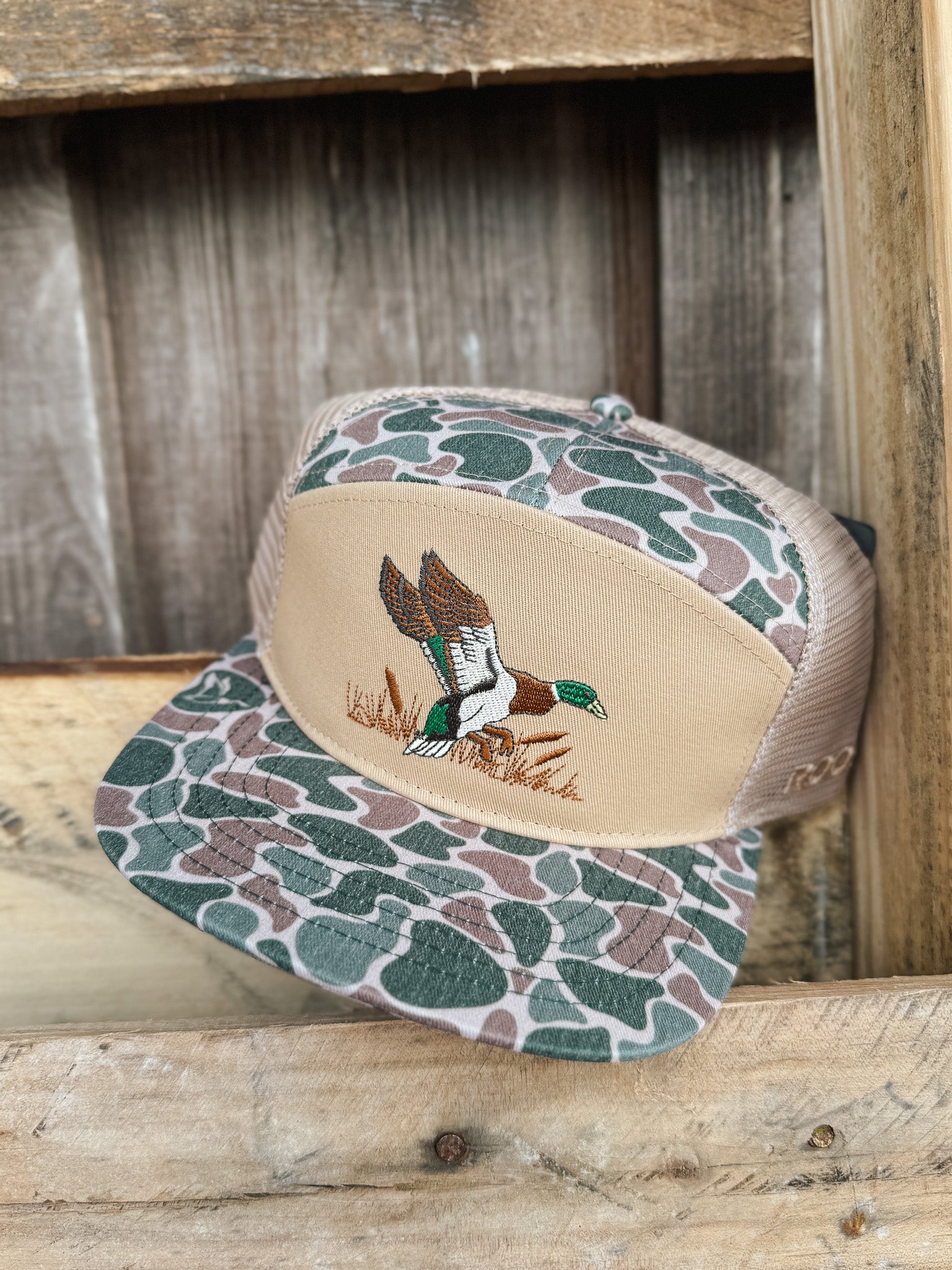 Roost 7 Panel 3D Puff Full Color Duck Logo Cap