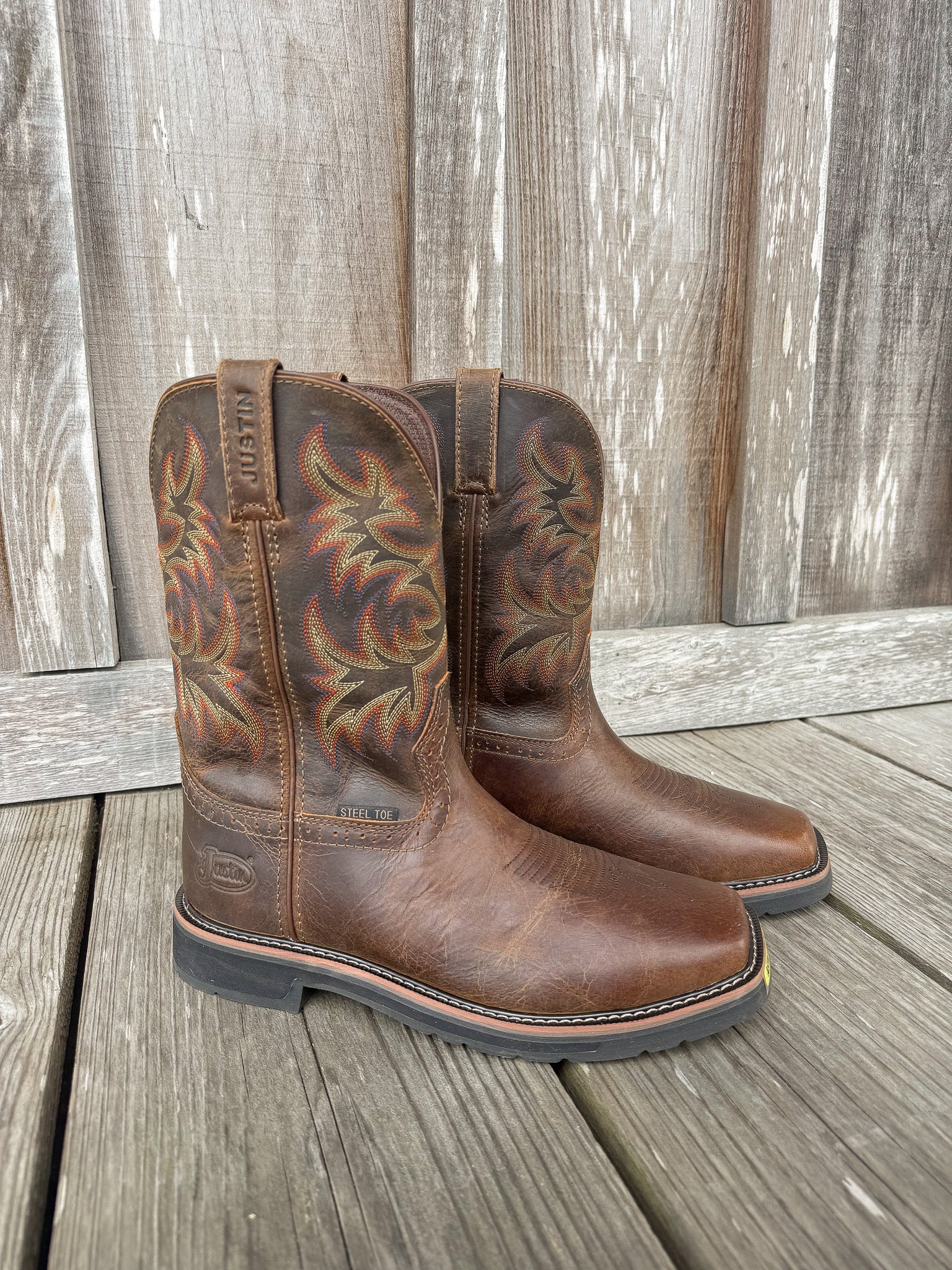 BOTA CON PUNTA DE ACERO JUSTIN DRILLER