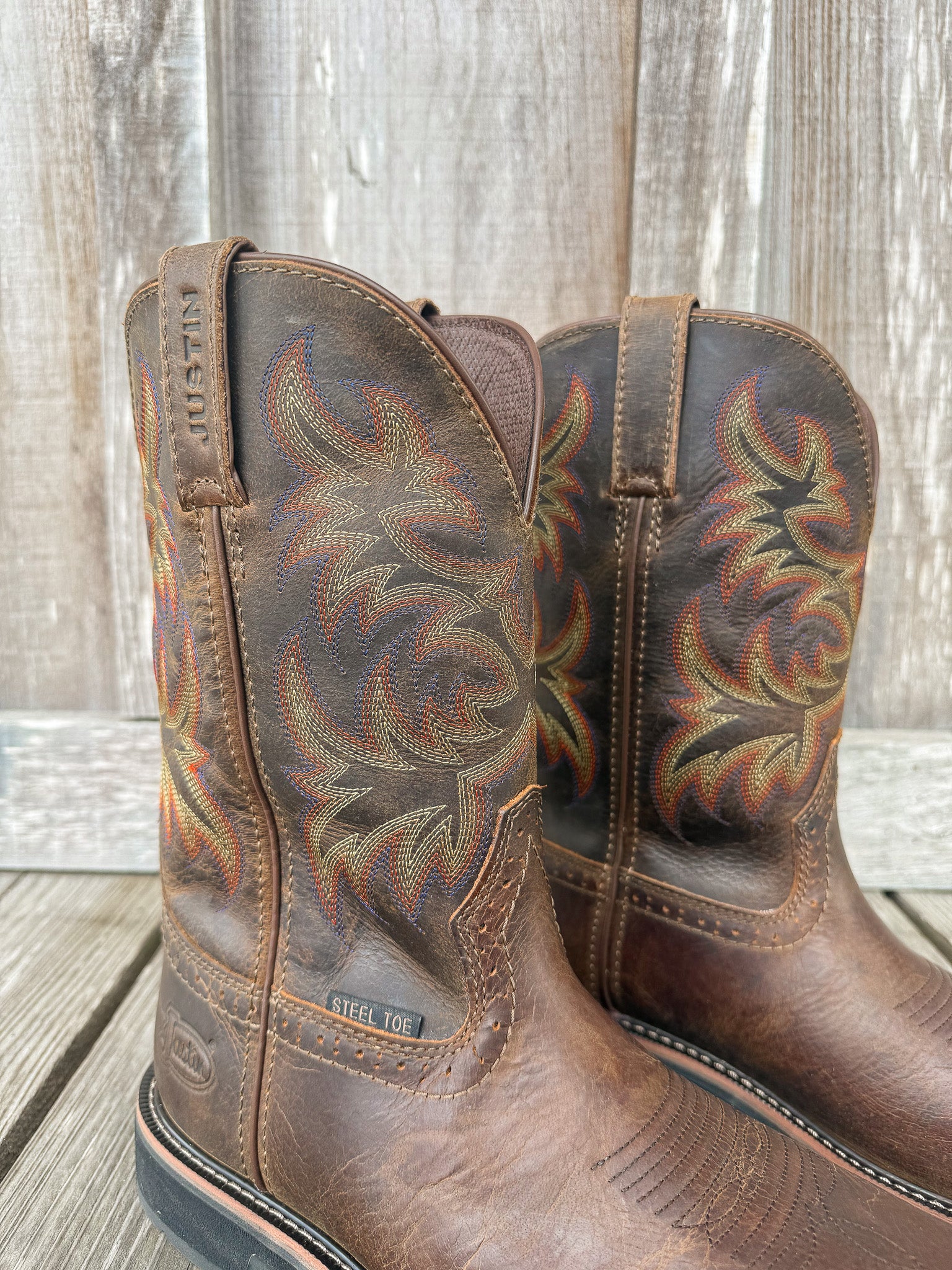 Men's Justin Driller Square Steel Toe Work Boots