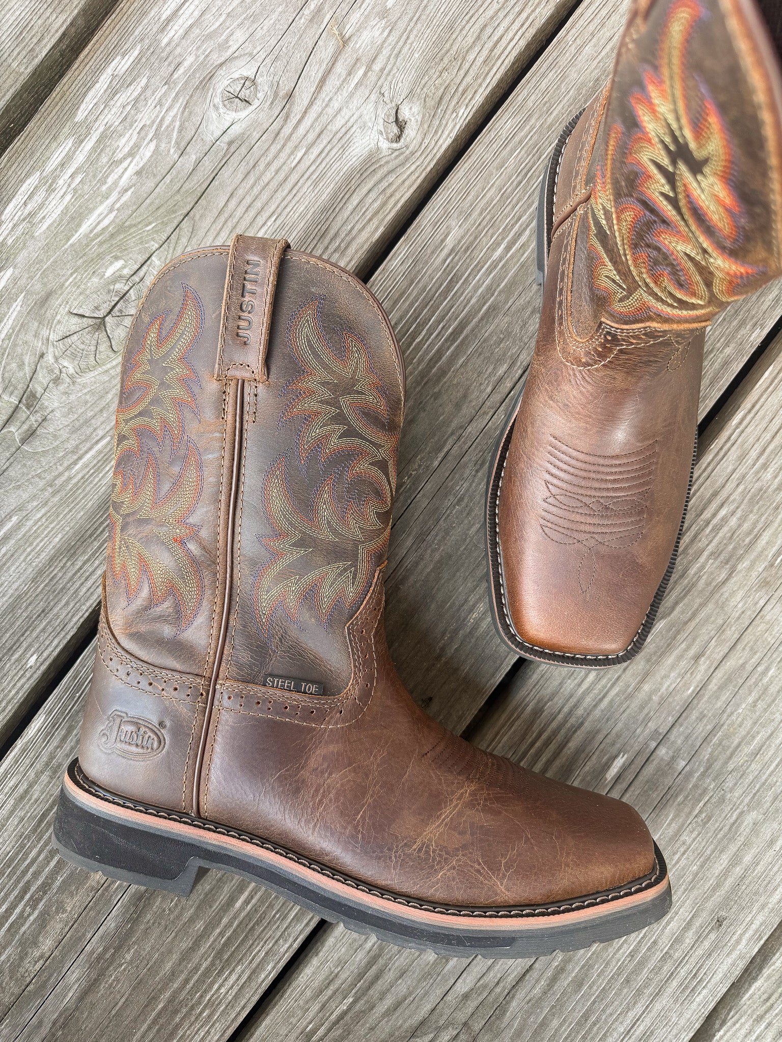 Men's Justin Driller Square Steel Toe Work Boots – Boot Country