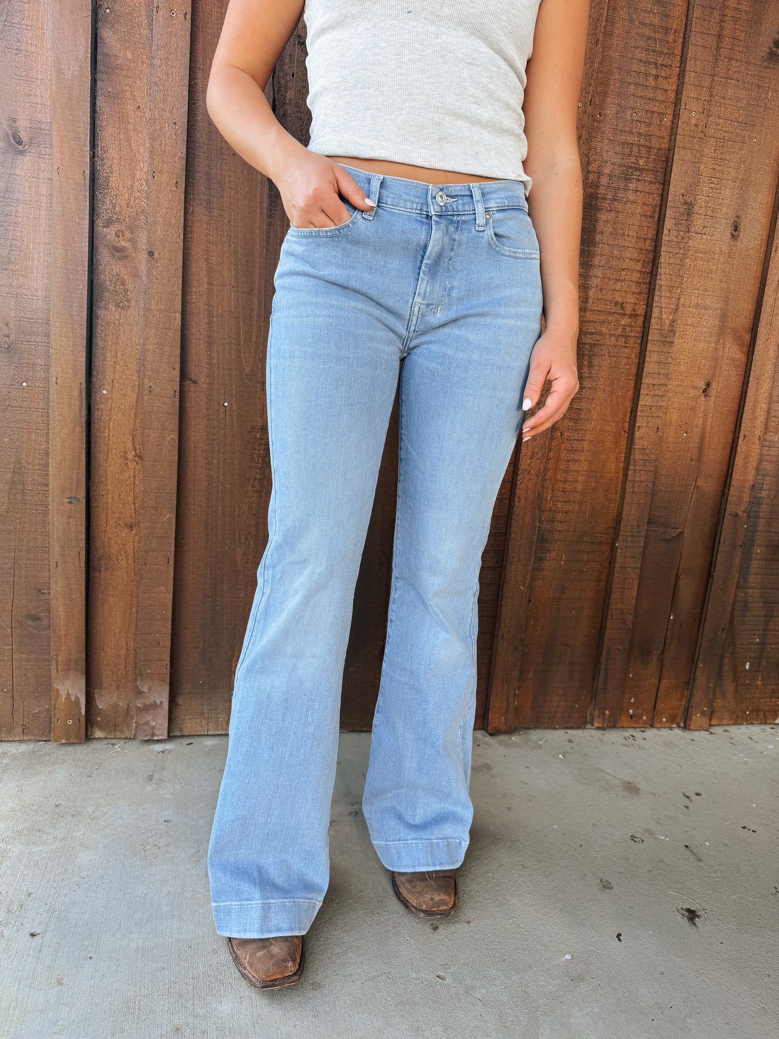 7 For All Mankind DOJO Slim Illusion Flare Jeans | Indigo Bloom | 32" & 36"