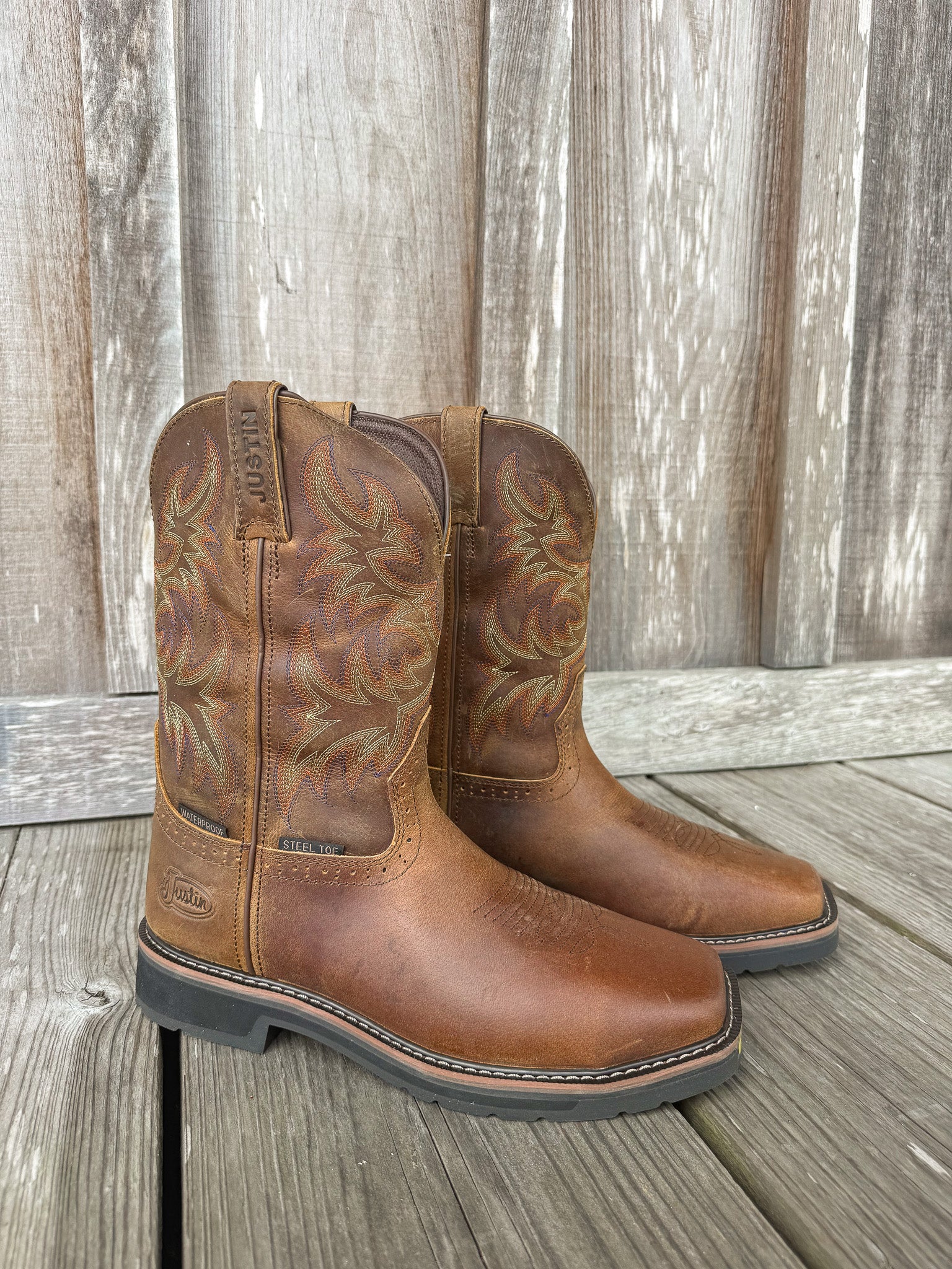 Botas perforadoras impermeables Justin STEEL TOE para hombre 