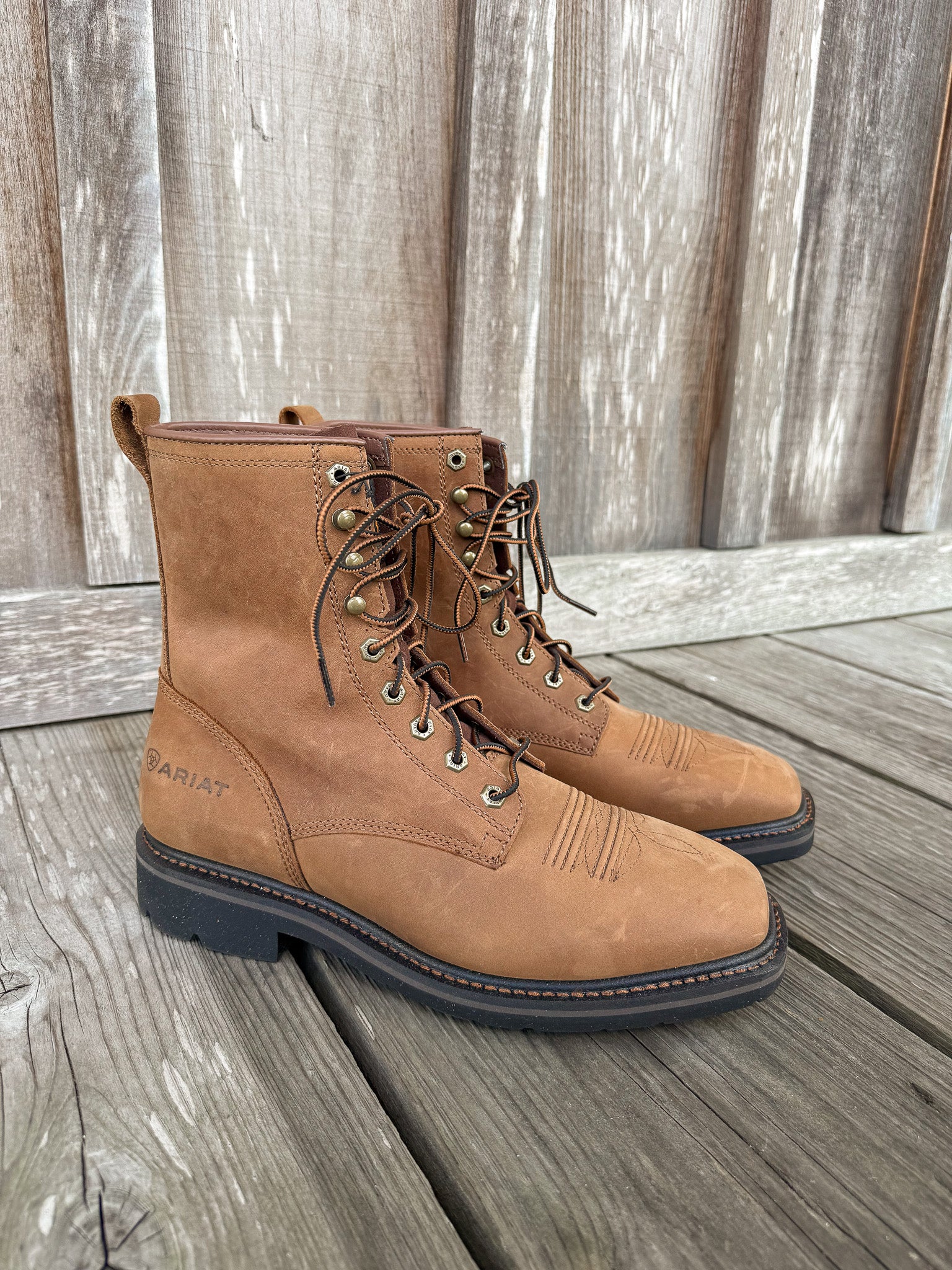 Bota de trabajo Ariat Cascade de 8" de ancho con punta cuadrada para hombre