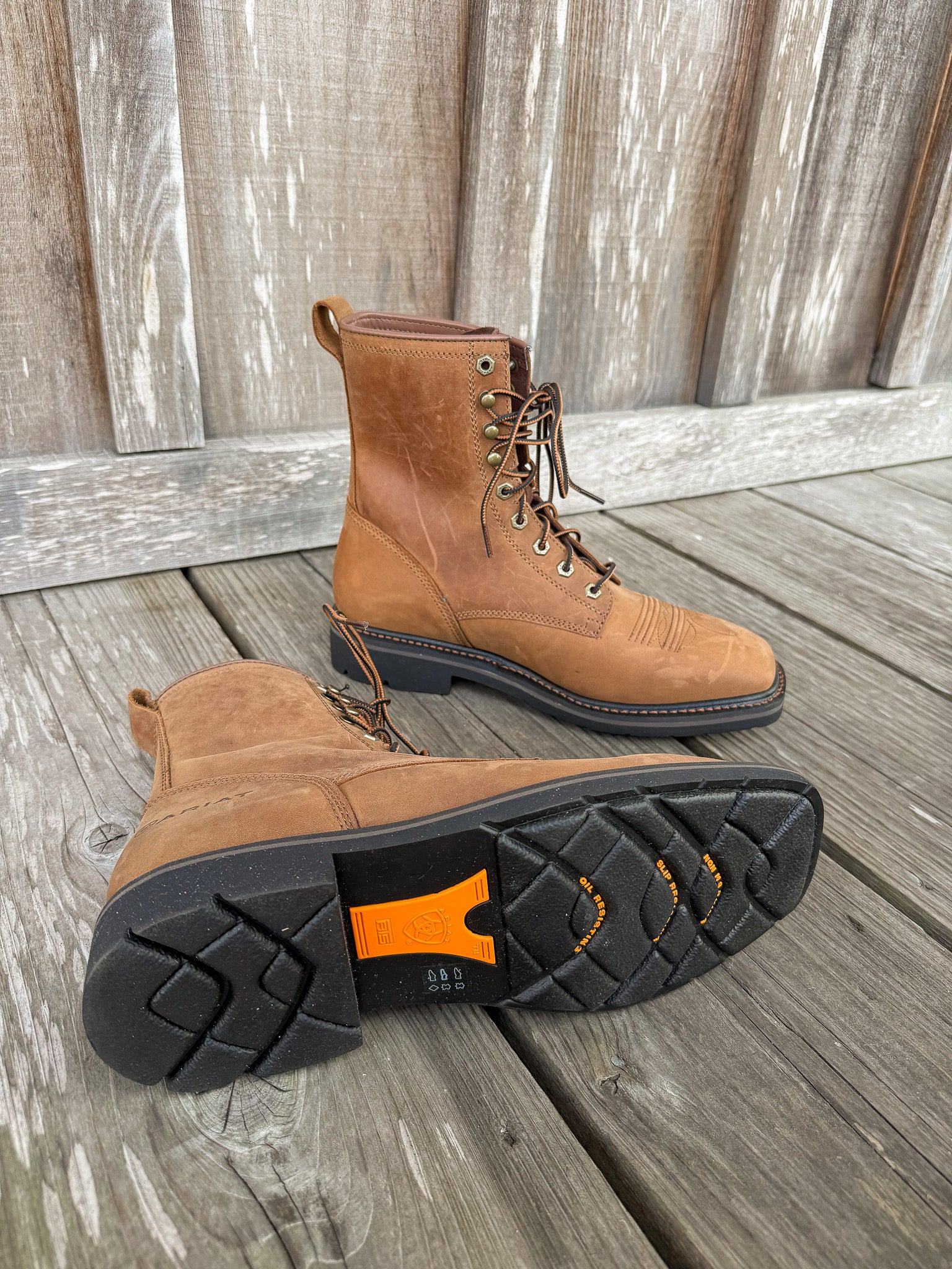 Bota de trabajo Ariat Cascade de 8" de ancho con punta cuadrada para hombre