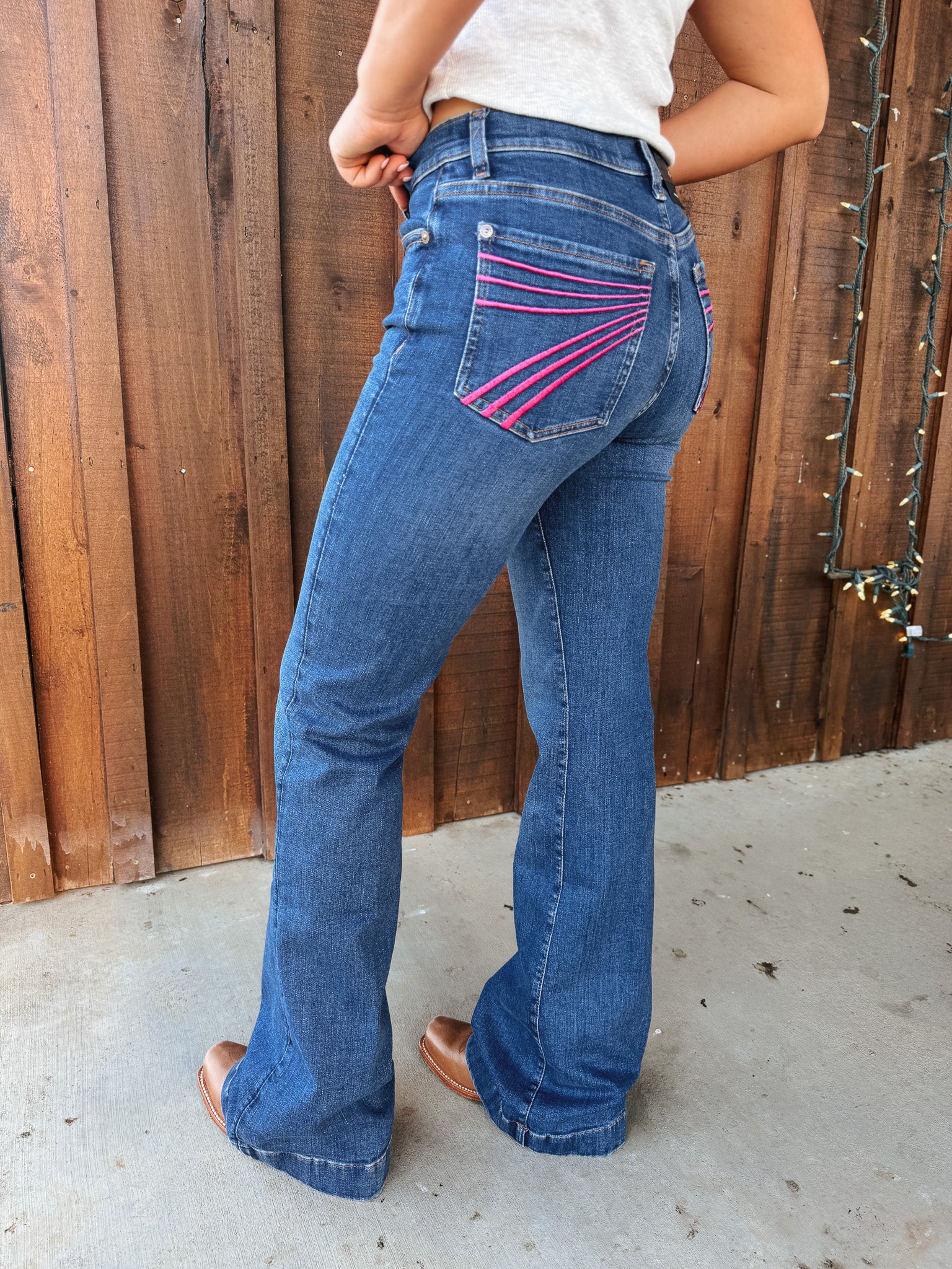 7 For All Mankind DOJO Slim Illusion Trouser Stretch Jeans | Moonwater Pink | 34"