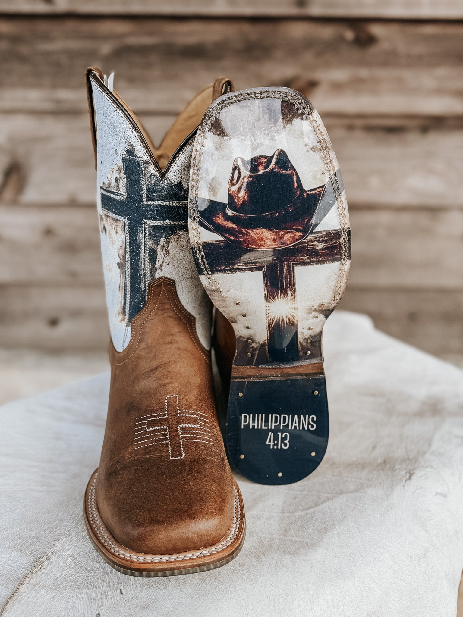 Tin Haul Men's Church Cross Western Boots