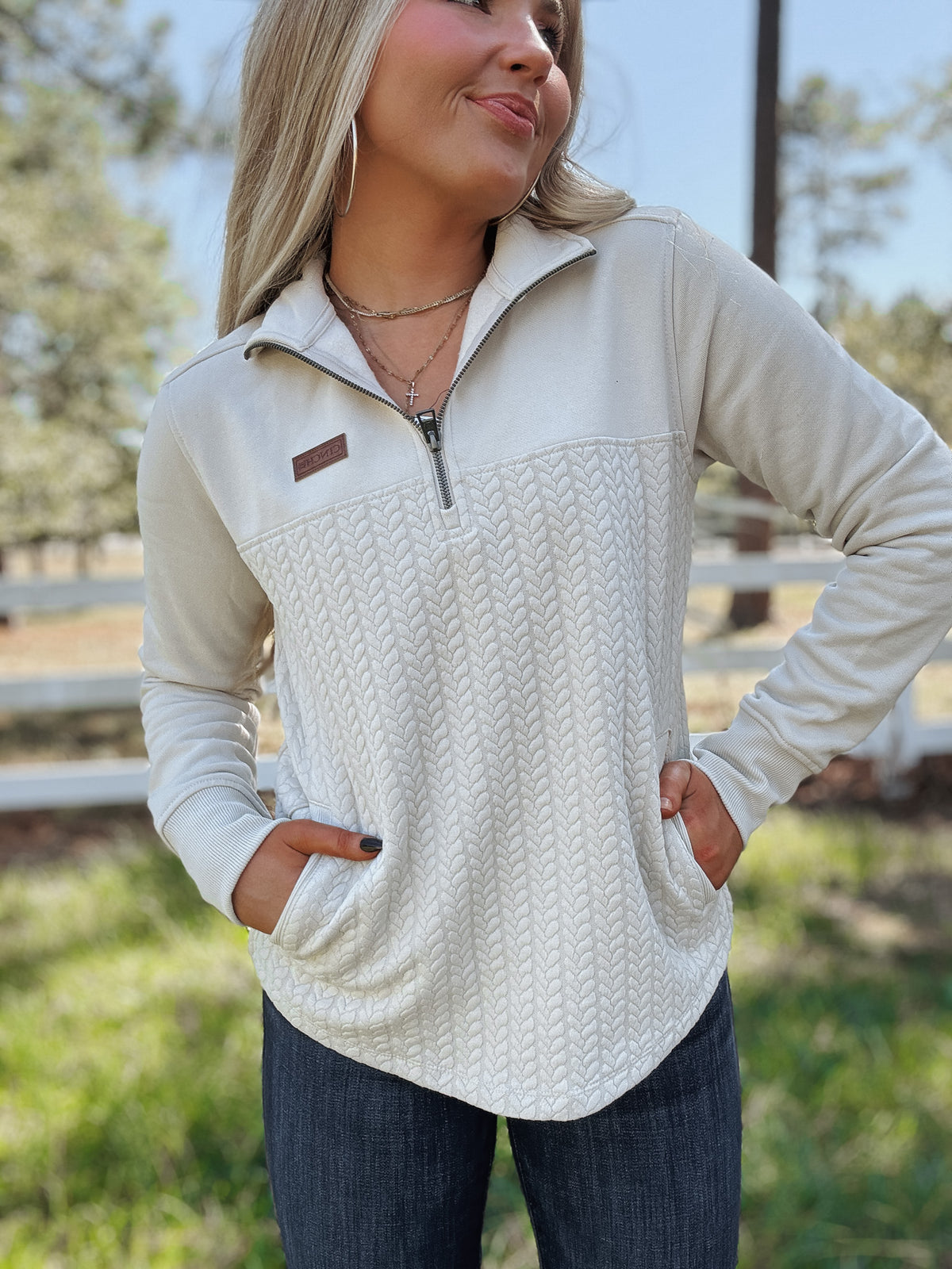 Cinch | Quarter Zip in Cream