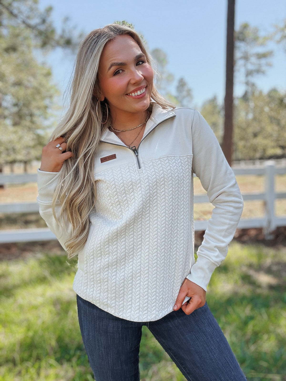 Cinch | Quarter Zip in Cream