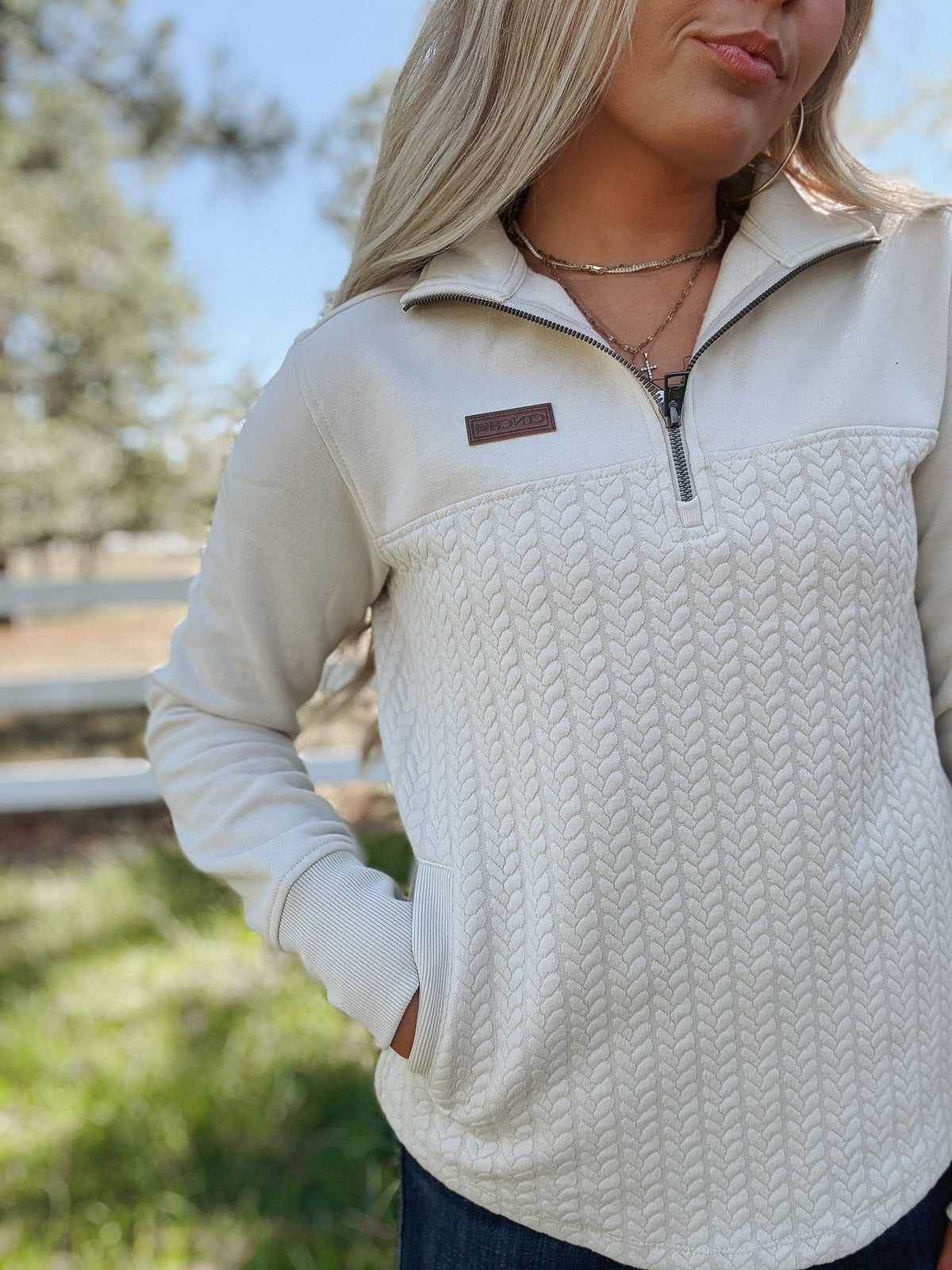 Cinch | Quarter Zip in Cream