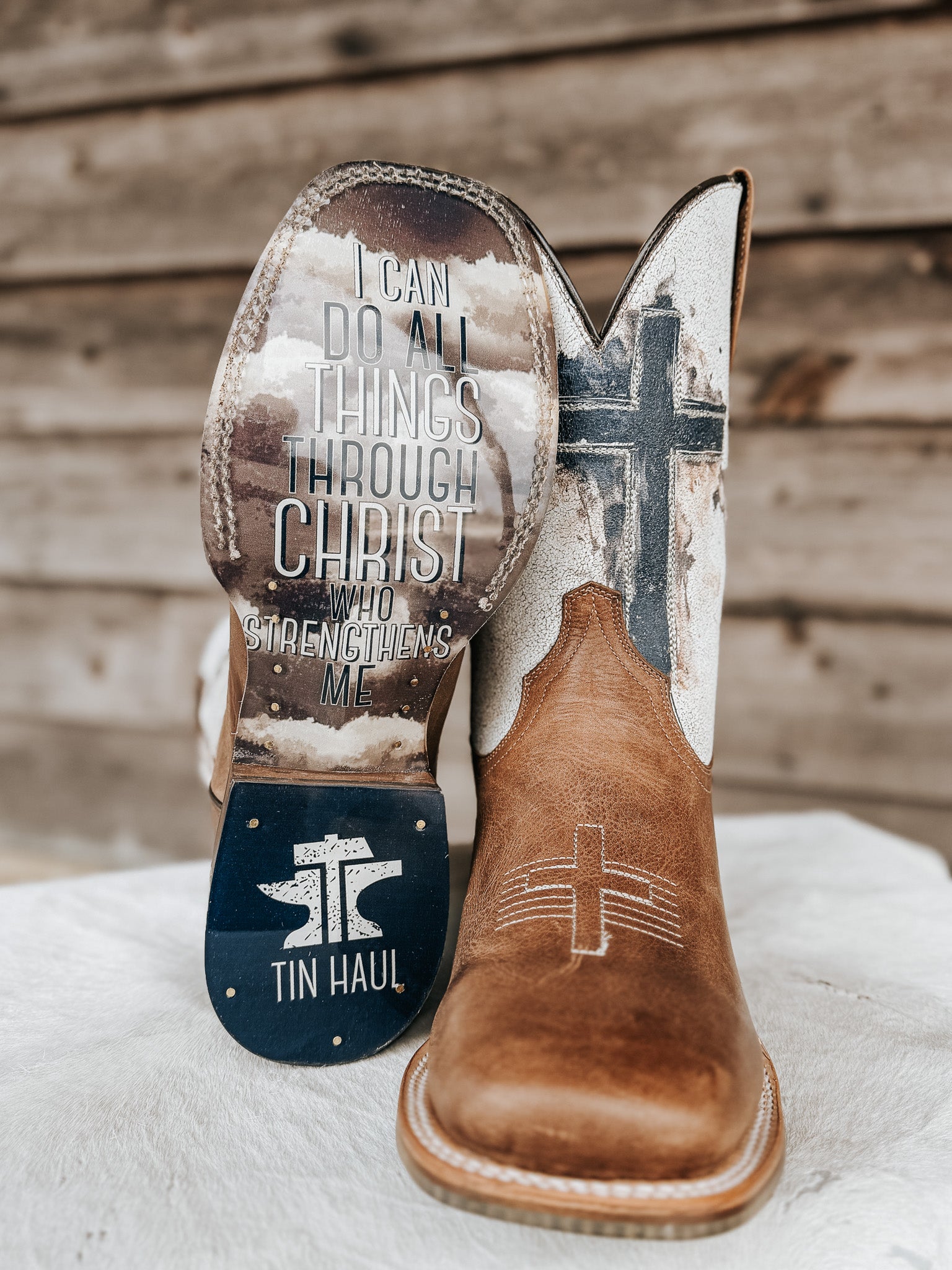 Tin Haul Men's Church Cross Western Boots