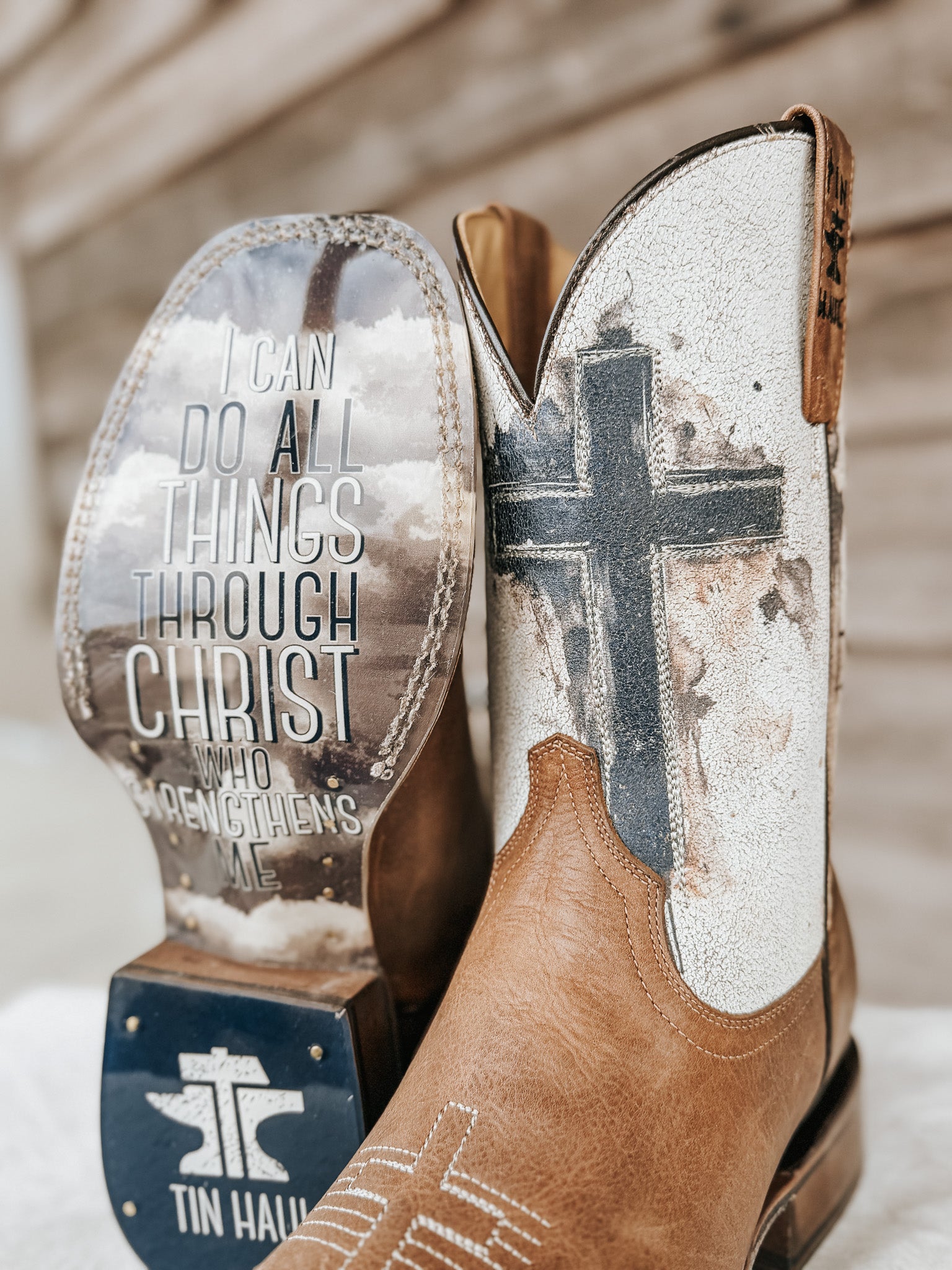 Tin Haul Men's Church Cross Western Boots