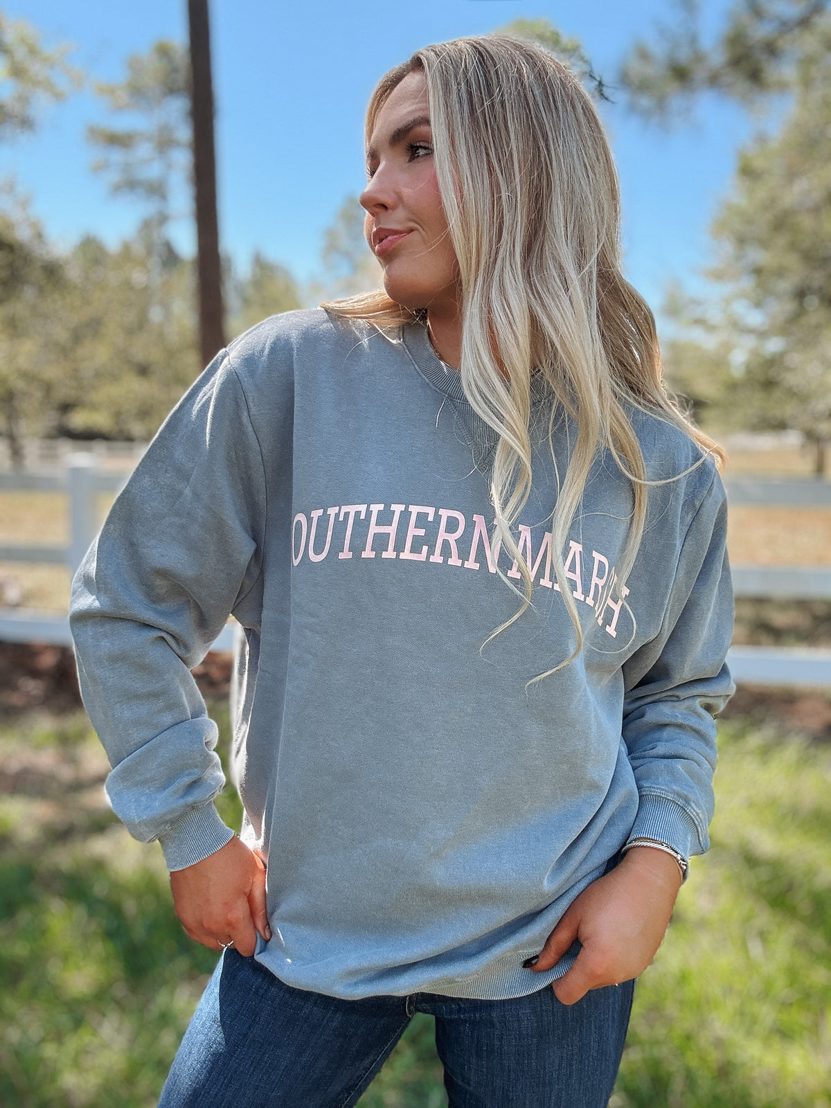 Southern Marsh | Varsity Vintage Crew Sweatshirt in Burnt Sage