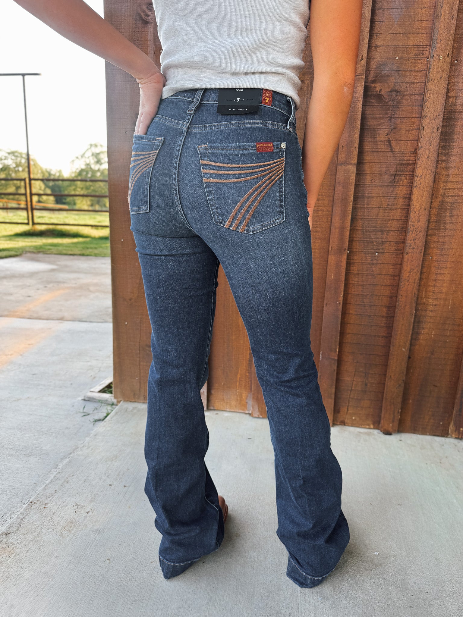 7 For All Mankind DOJO Slim Illusion Trouser Stretch Jeans | Loom | 34"