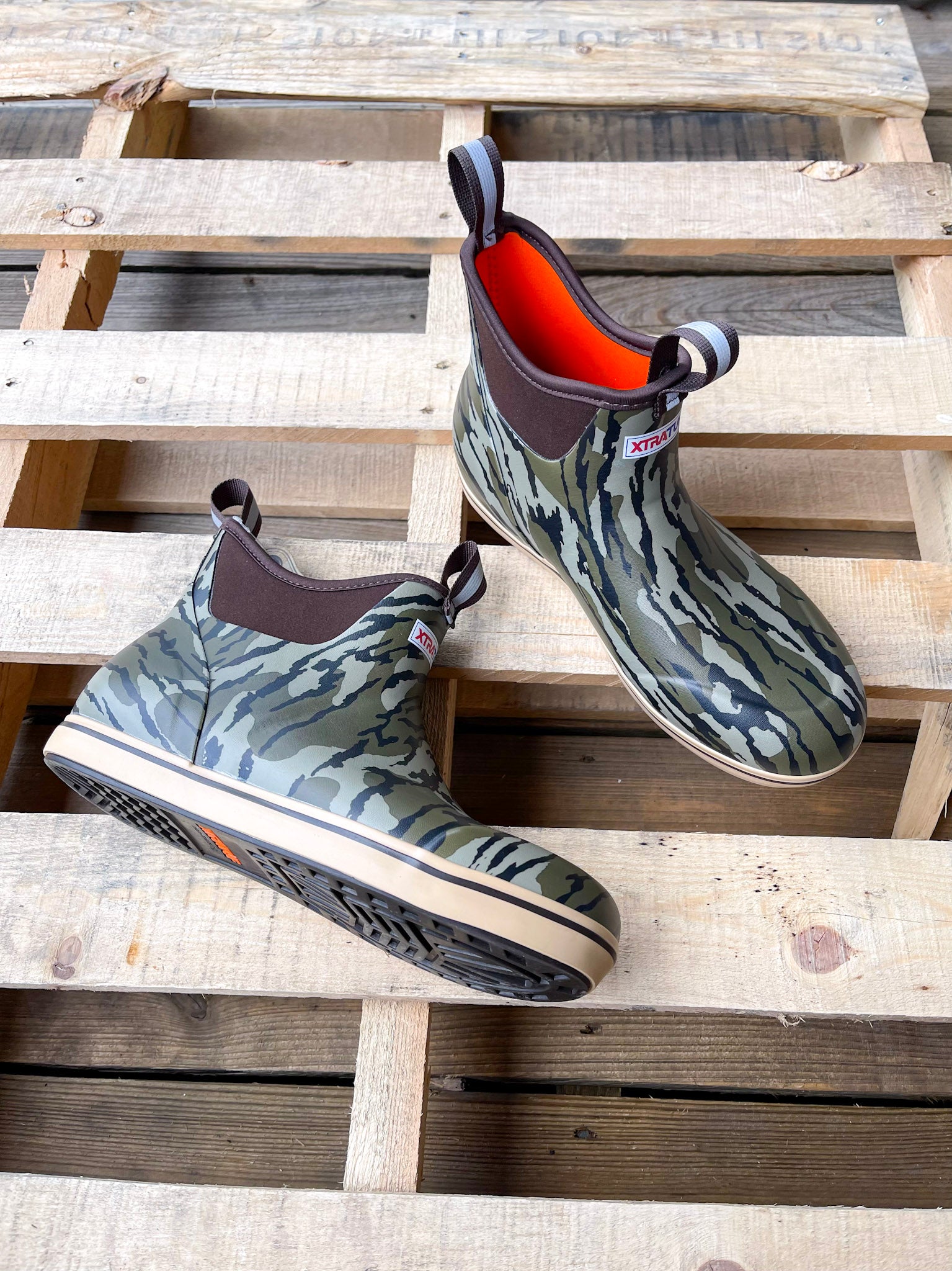 Men's XTRATUF Ankle Deck Boot in Mossy Oak Bottomland