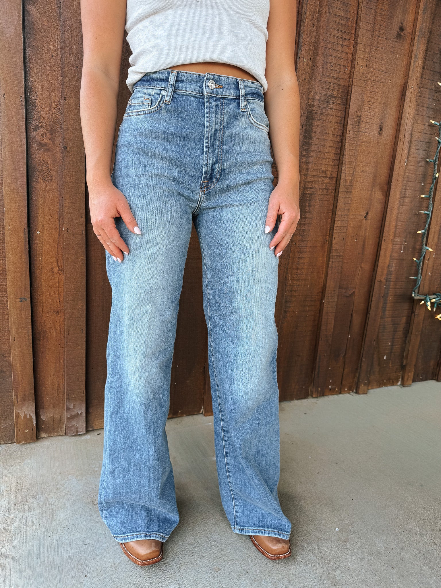 7 For All Mankind Ultra High Rise Jo Wide Leg Stretch Jeans