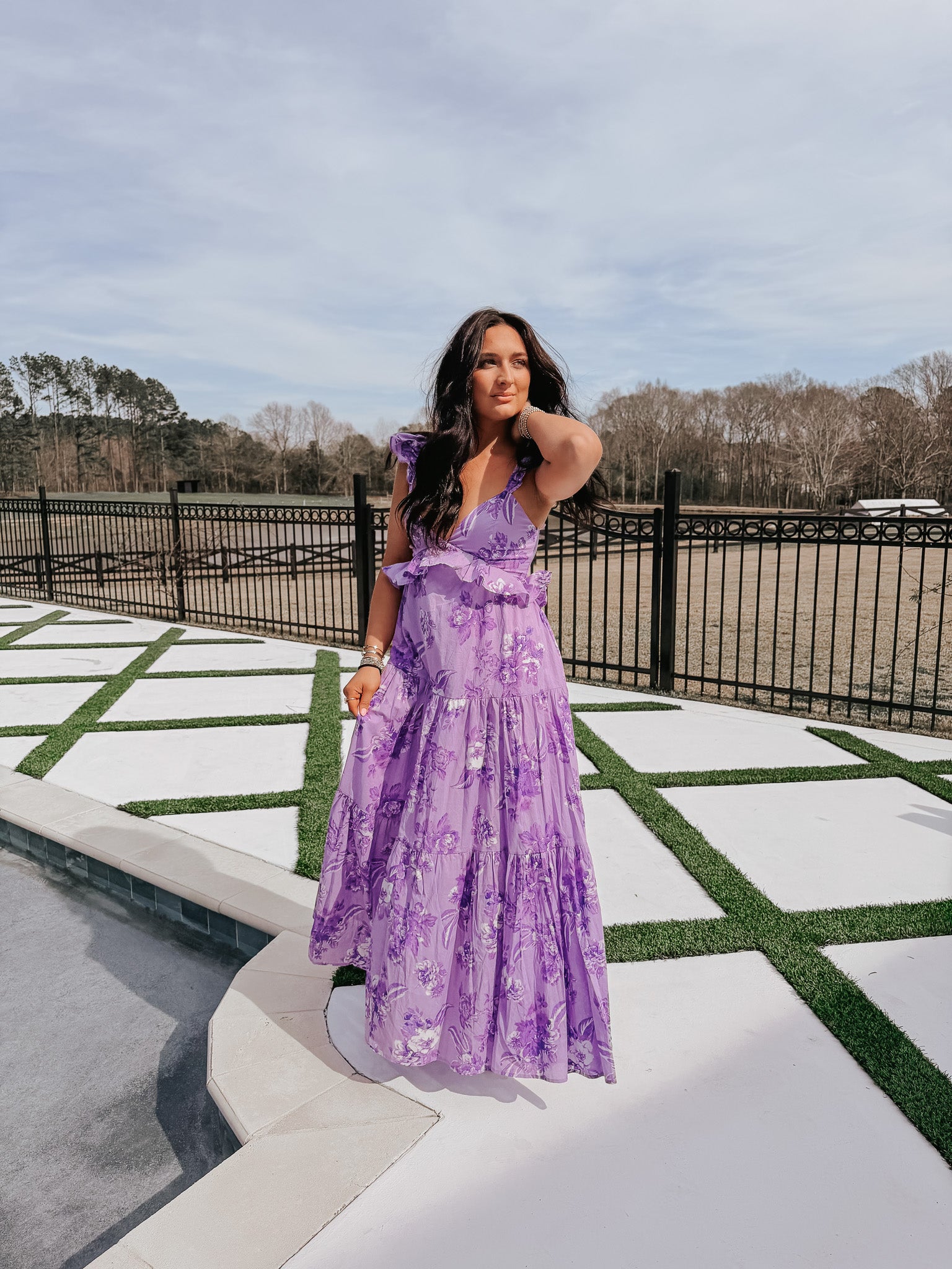 Lavender Bloom Maxi Dress