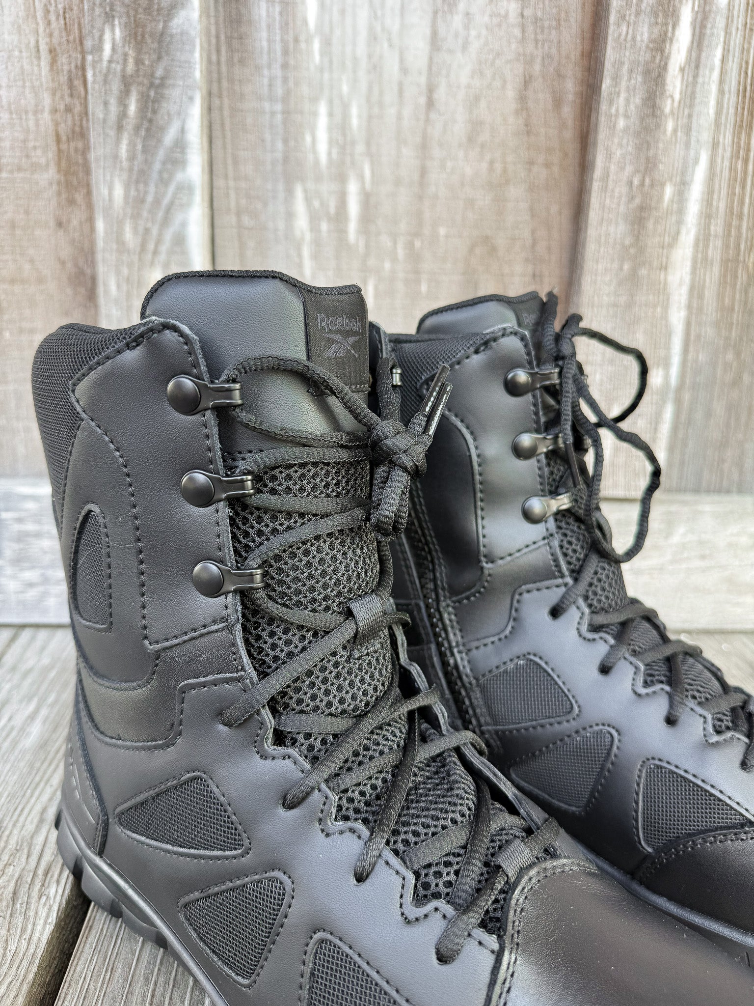 Men's Reebok 8" Tactical Boot with Side Zipper Black Boots