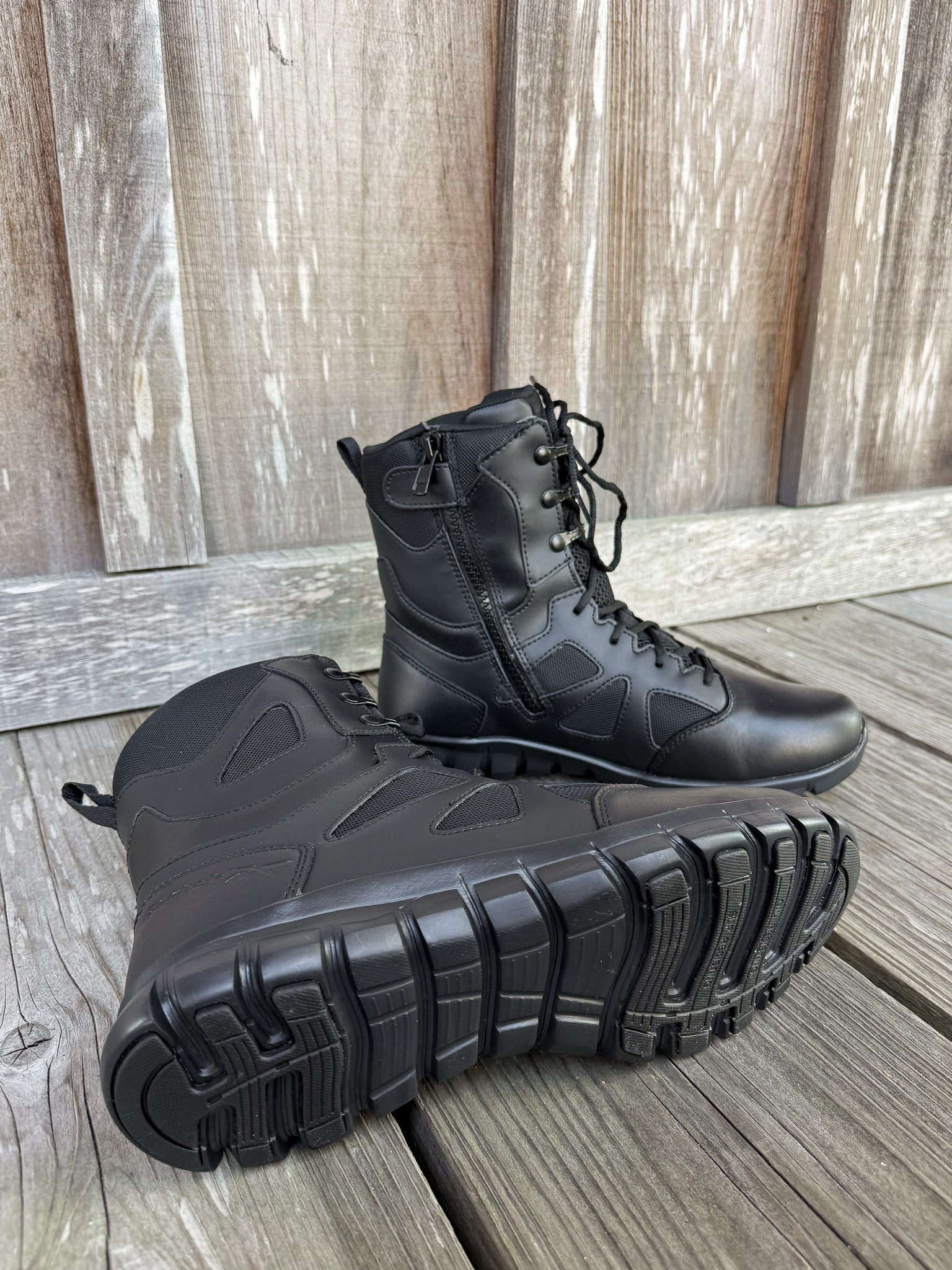 Men's Reebok 8" Tactical Boot with Side Zipper Black Boots