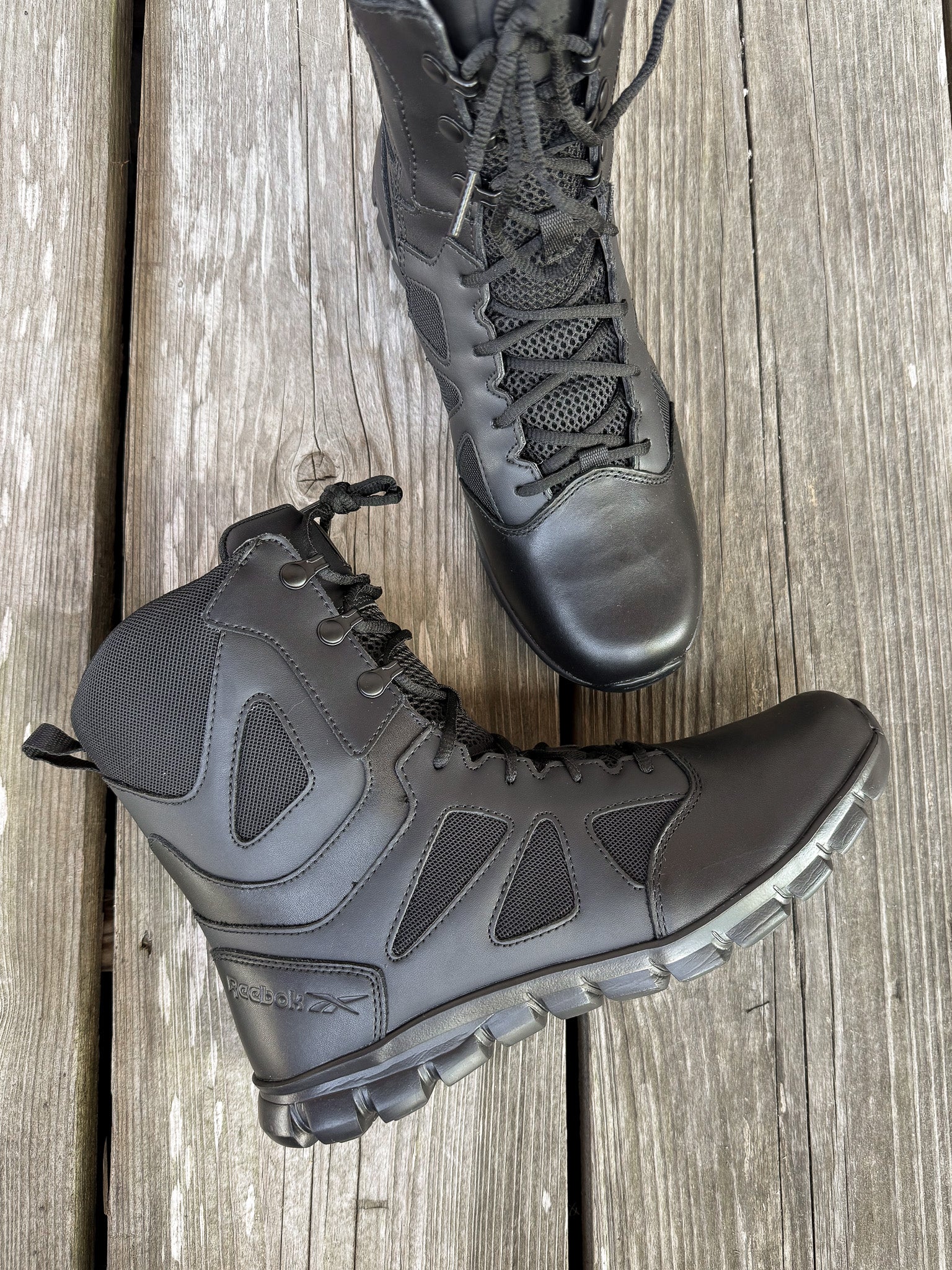 Men's Reebok 8" Tactical Boot with Side Zipper Black Boots