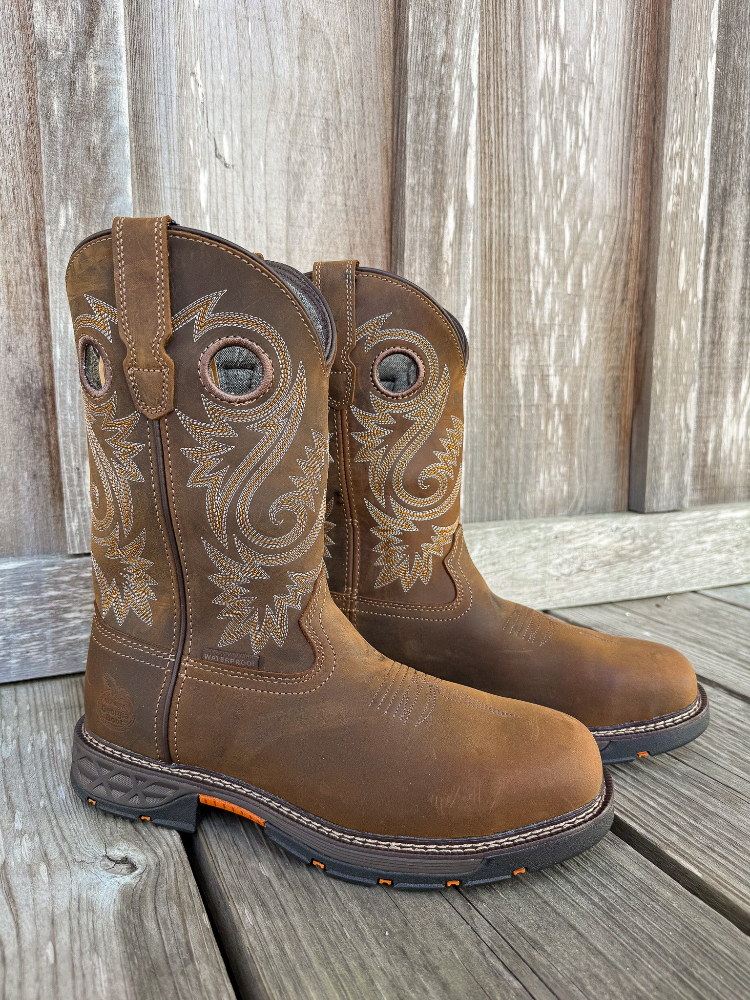 Men's Georgia Waterproof Square Alloy Toe Wellington Boots