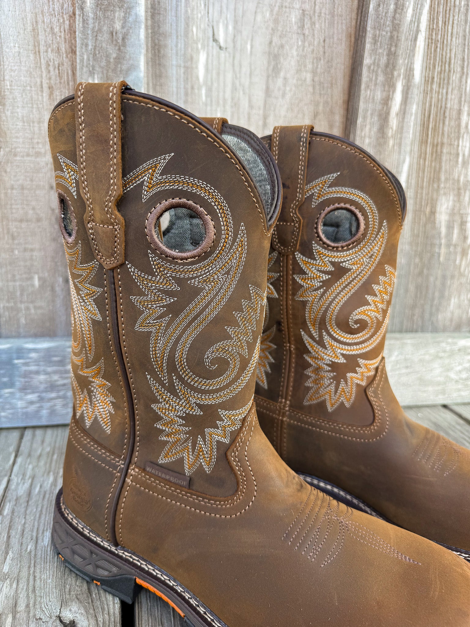 Men's Georgia Waterproof Square Alloy Toe Wellington Boots