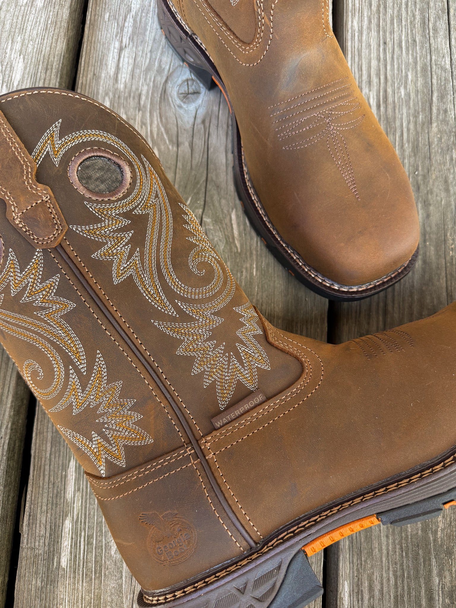 Men's Georgia Waterproof Square Alloy Toe Wellington Boots