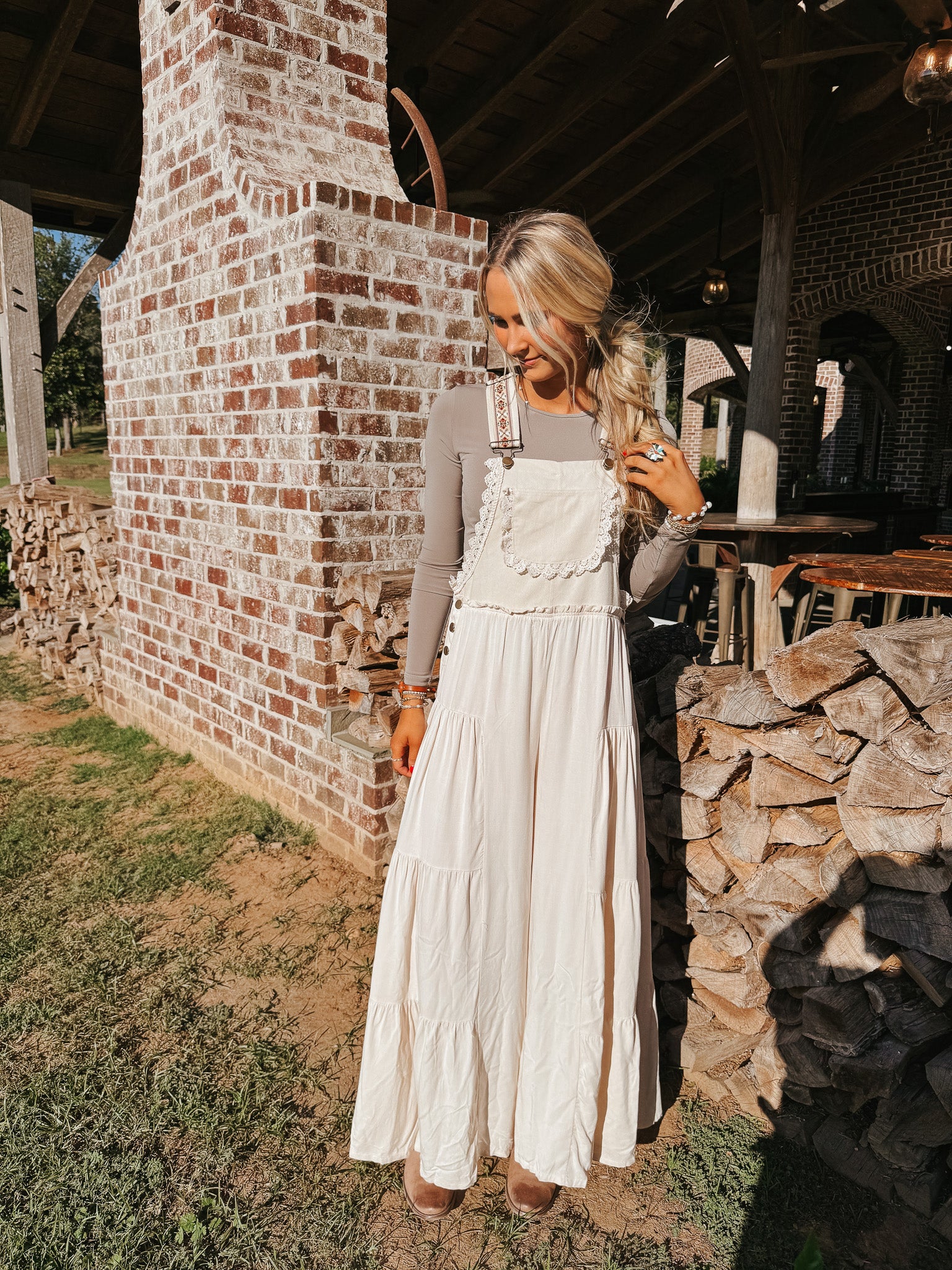 Free & True Oatmeal Jumpsuit