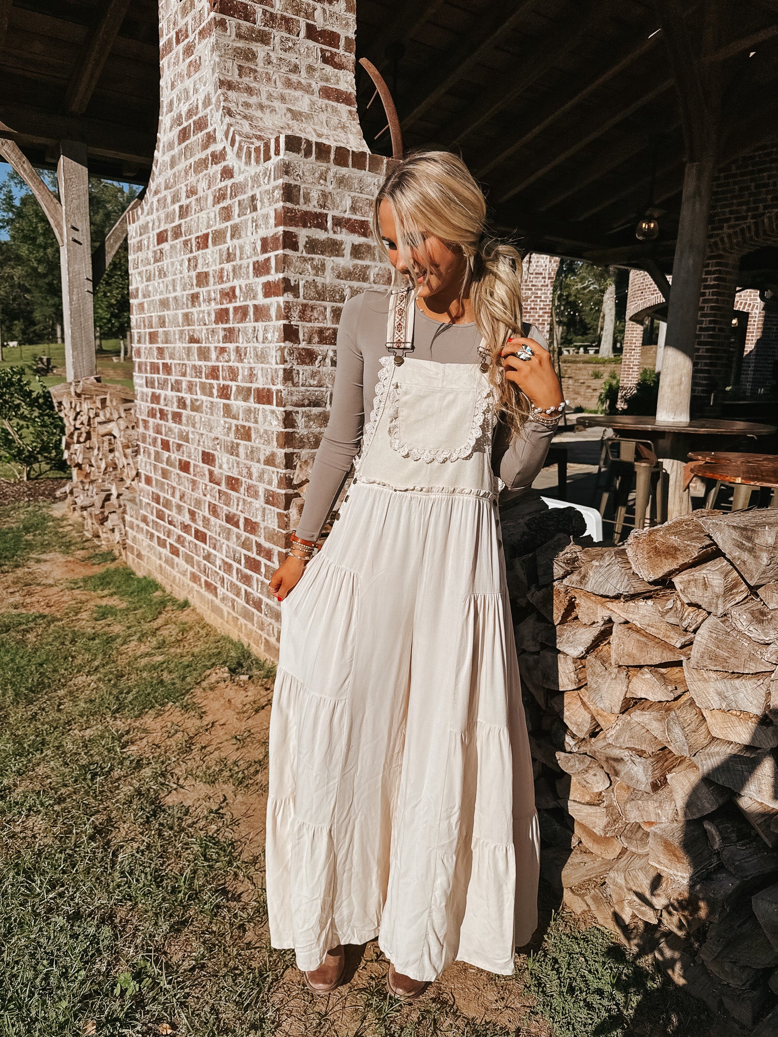 Free & True Oatmeal Jumpsuit