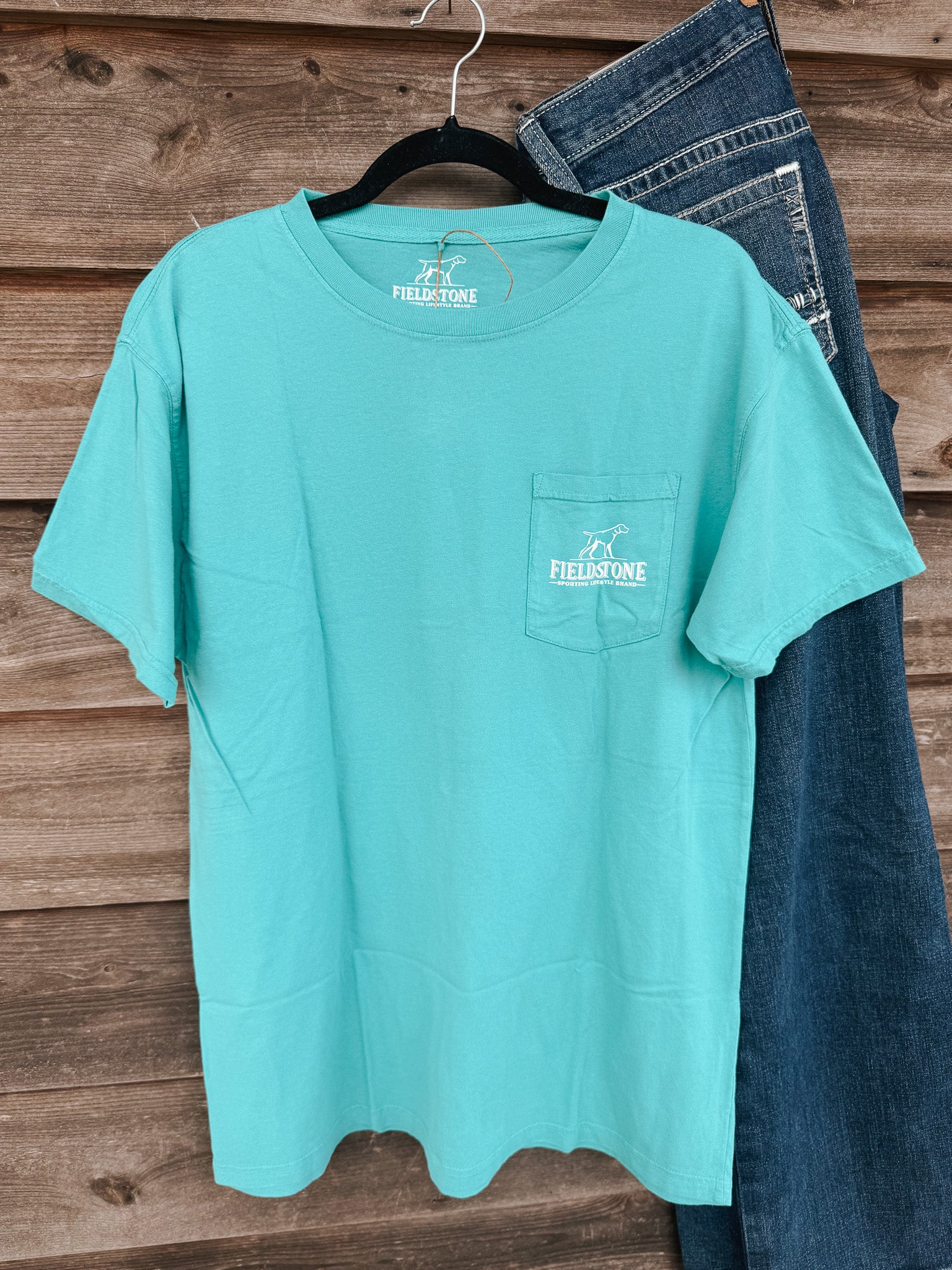Fieldstone Double Dog Marsh T-Shirt in Seafoam