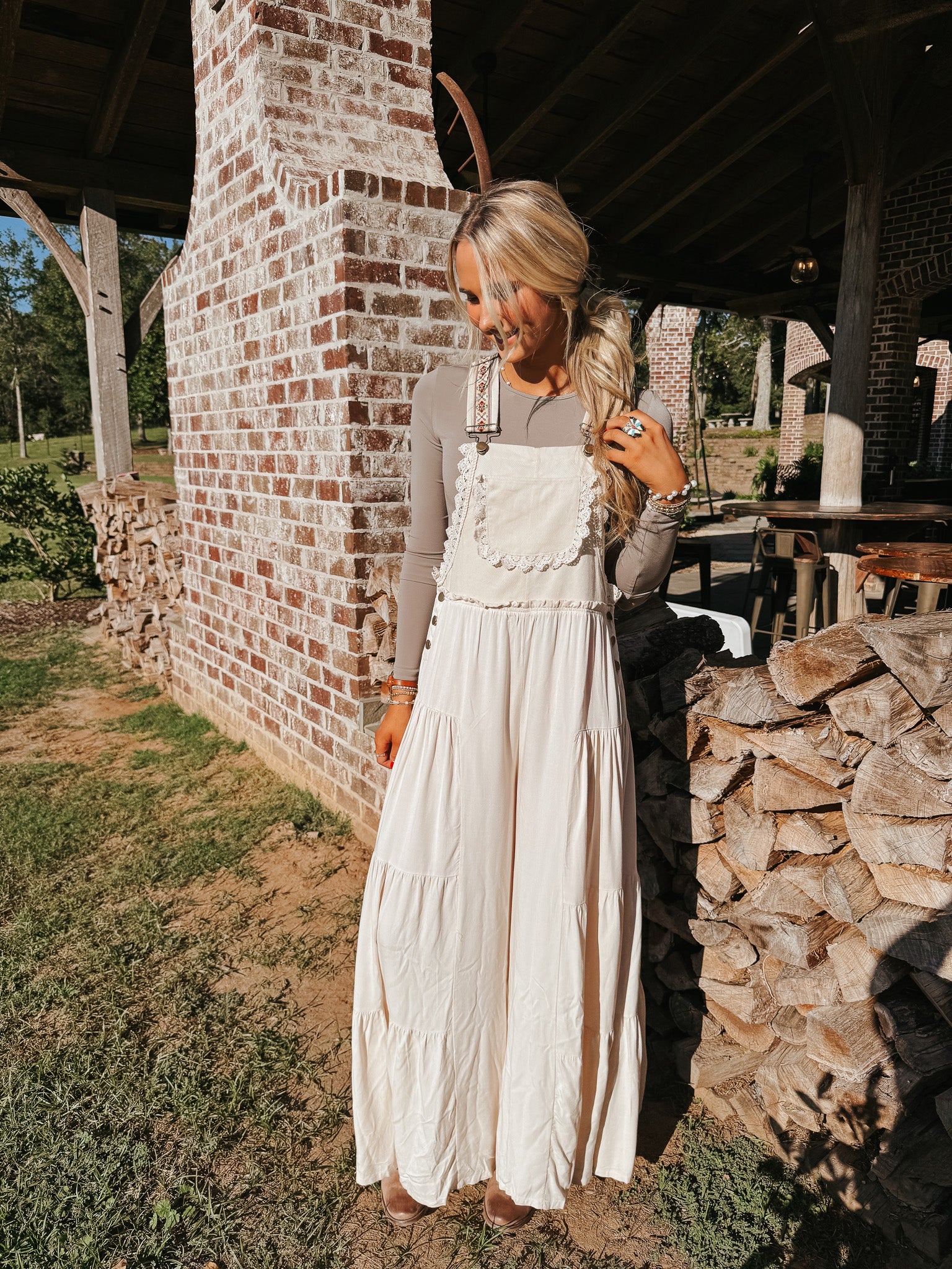 Free & True Oatmeal Jumpsuit