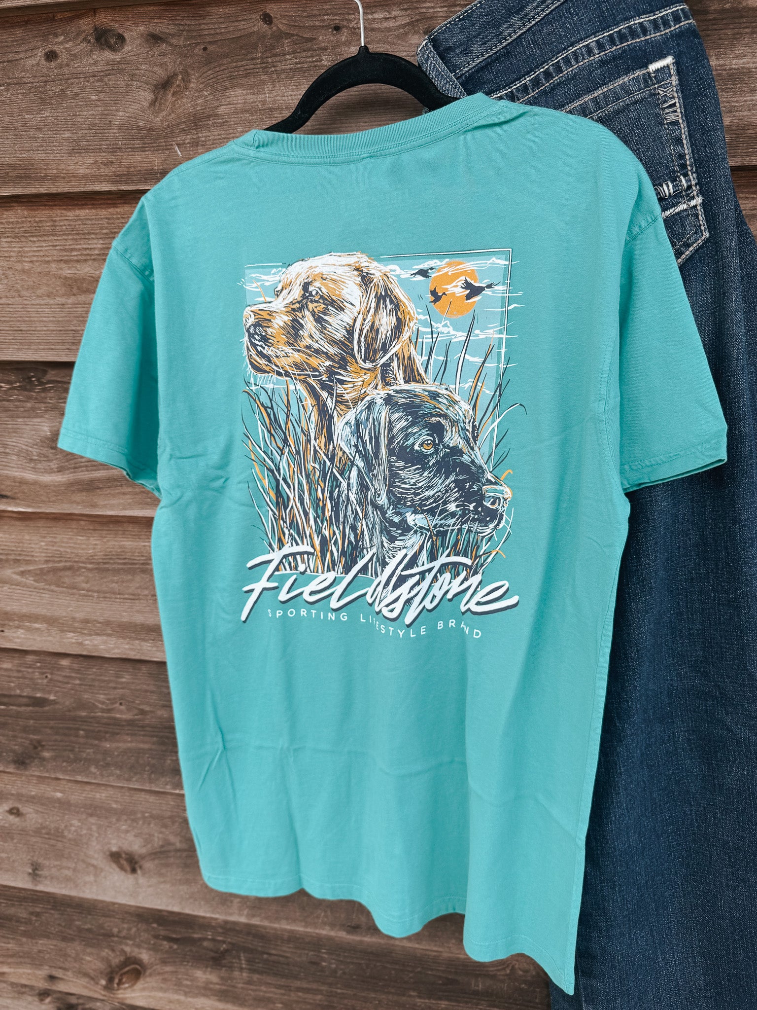 Fieldstone Double Dog Marsh T-Shirt in Seafoam