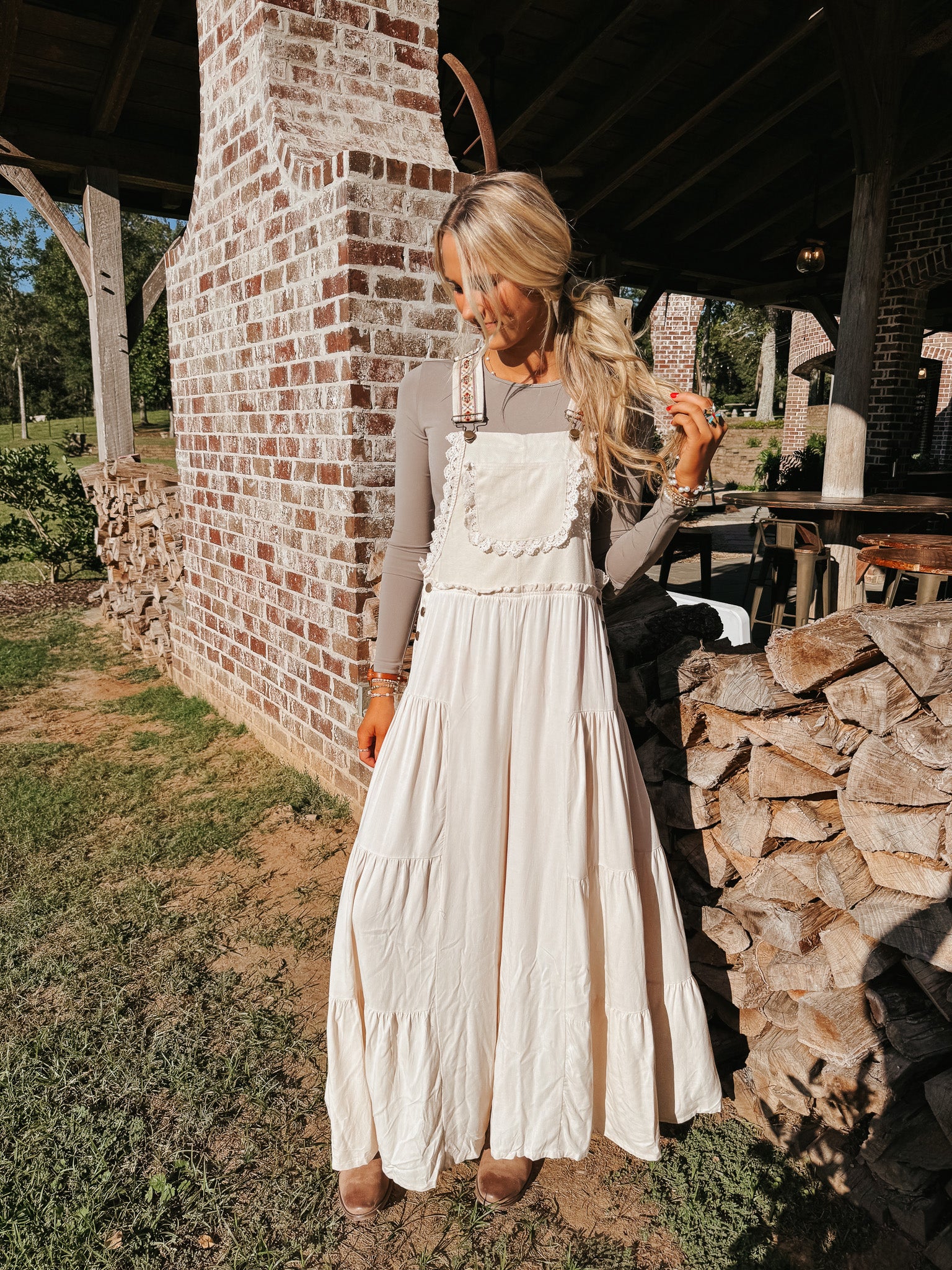 Free & True Oatmeal Jumpsuit