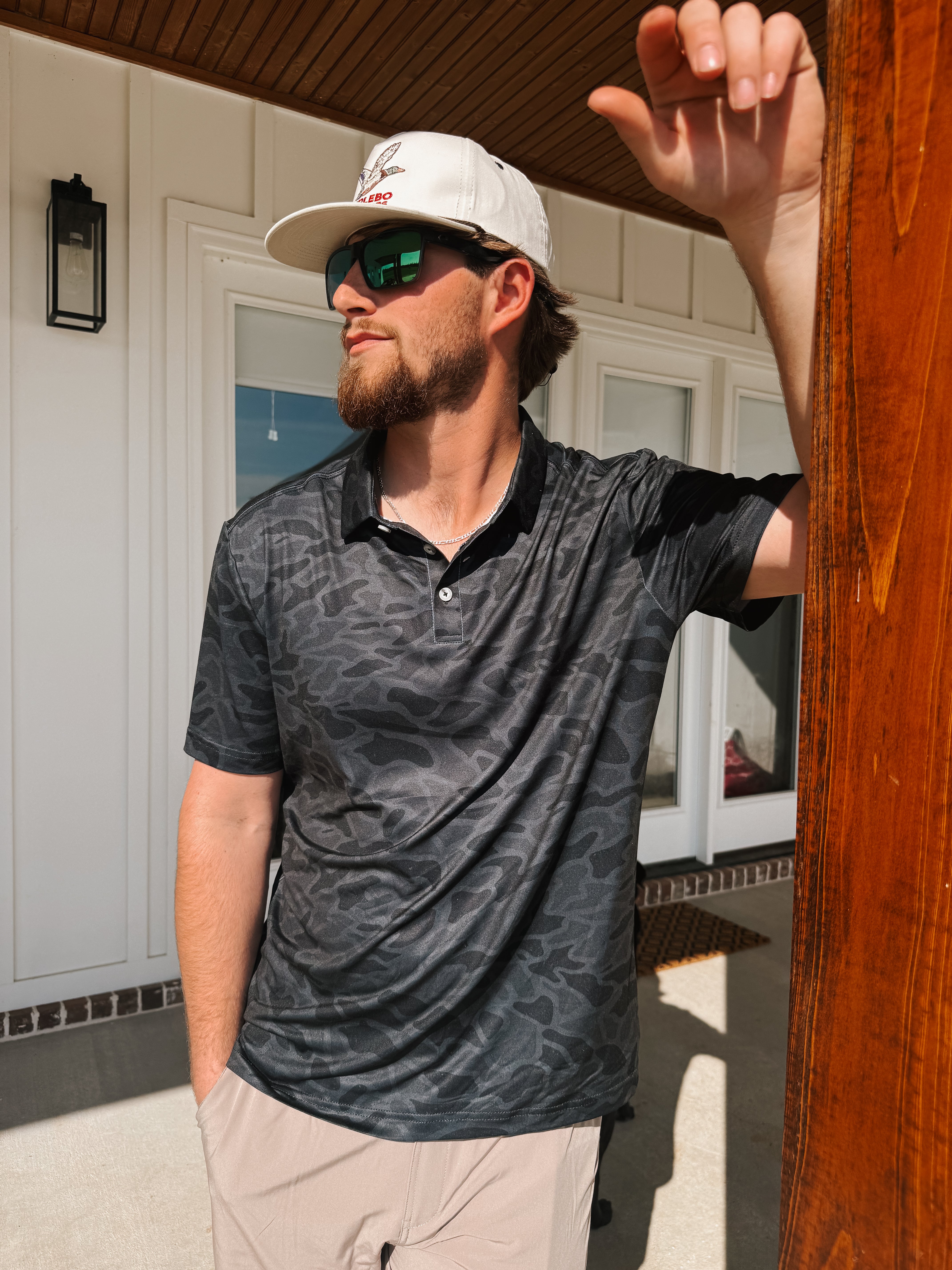 Men's Burlebo Performance Polo - Black Camo