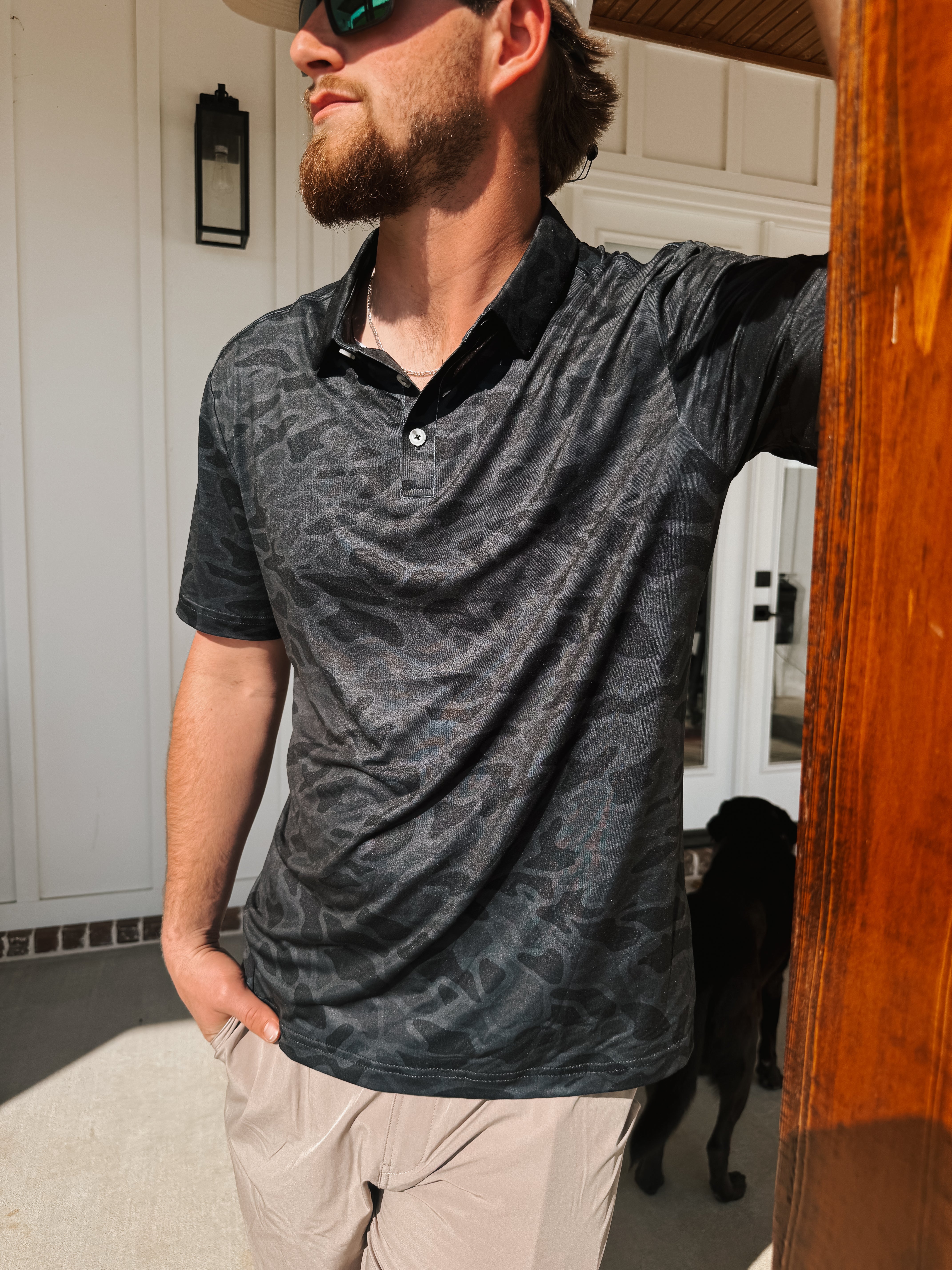 Men's Burlebo Performance Polo - Black Camo