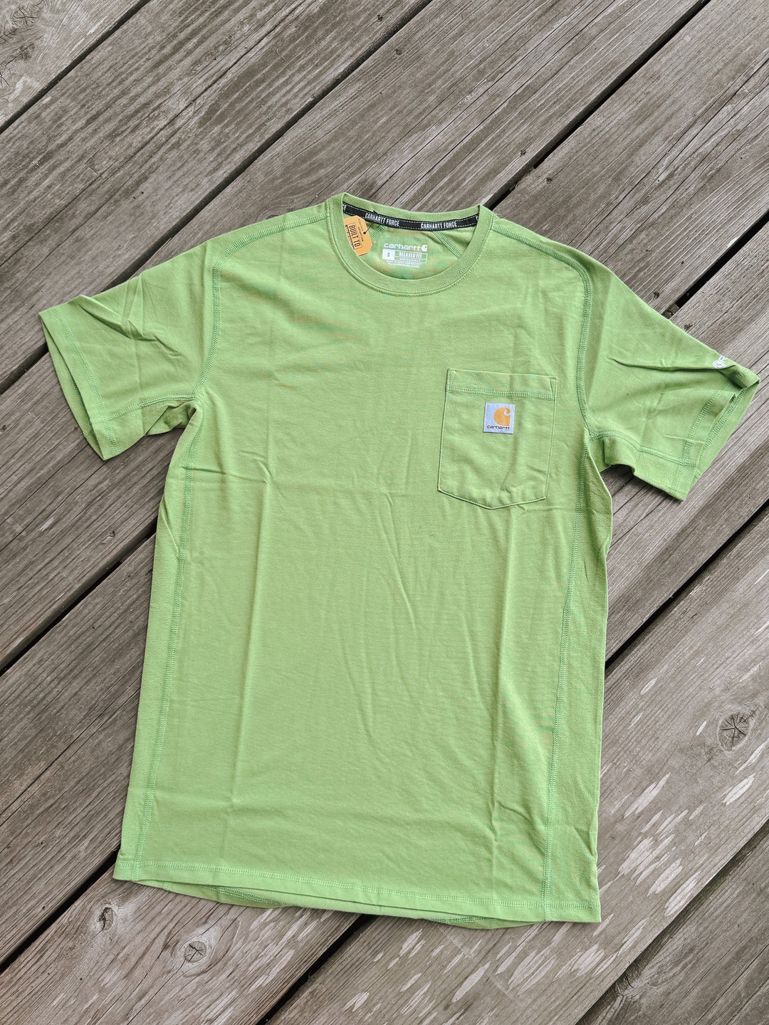Carhartt Force Relaxed Fit Midweight Short Sleeve Pocket T-Shirt in  Switchgrass