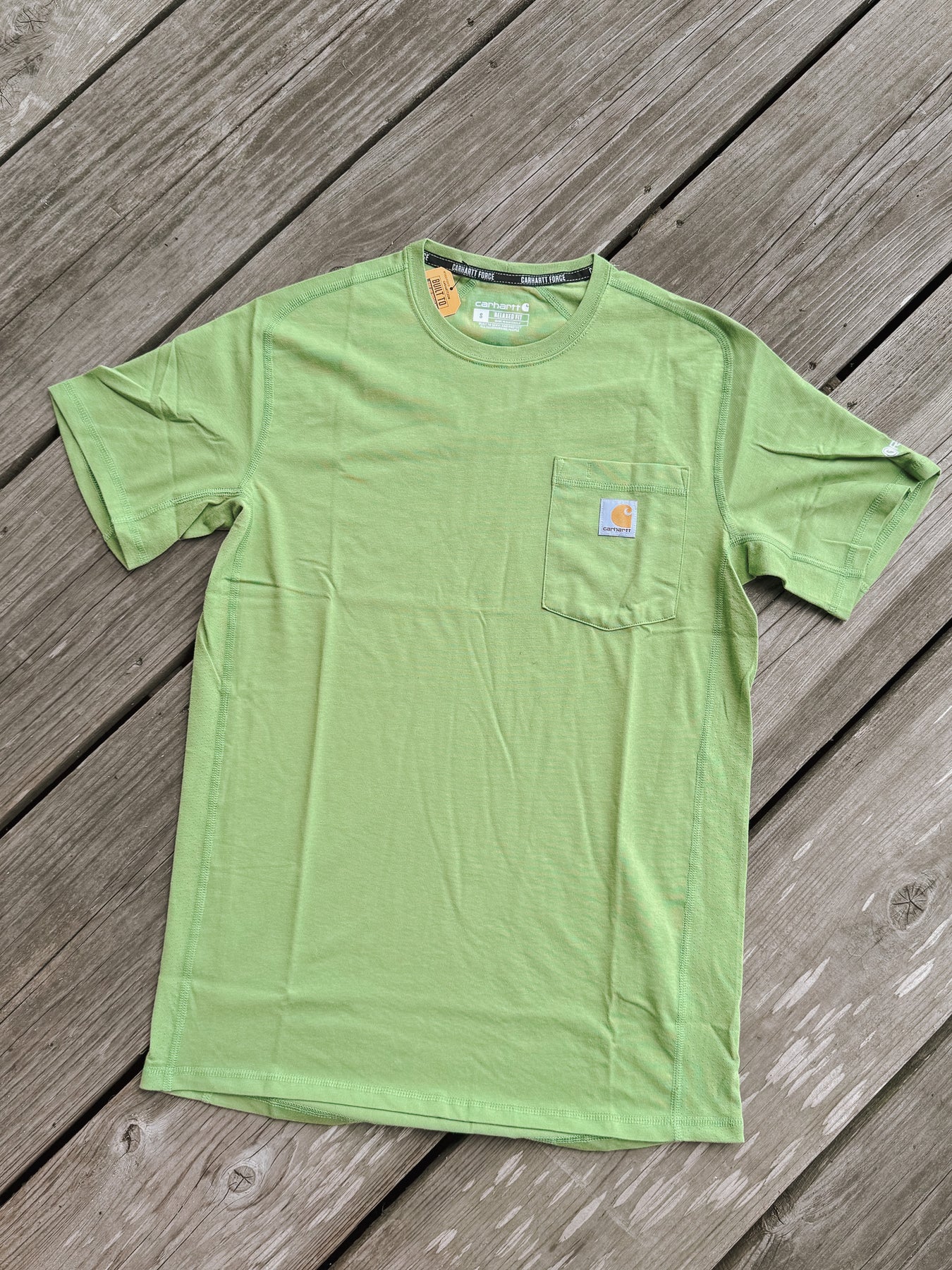 Carhartt Force Relaxed Fit Midweight Short Sleeve Pocket T-Shirt in Switchgrass