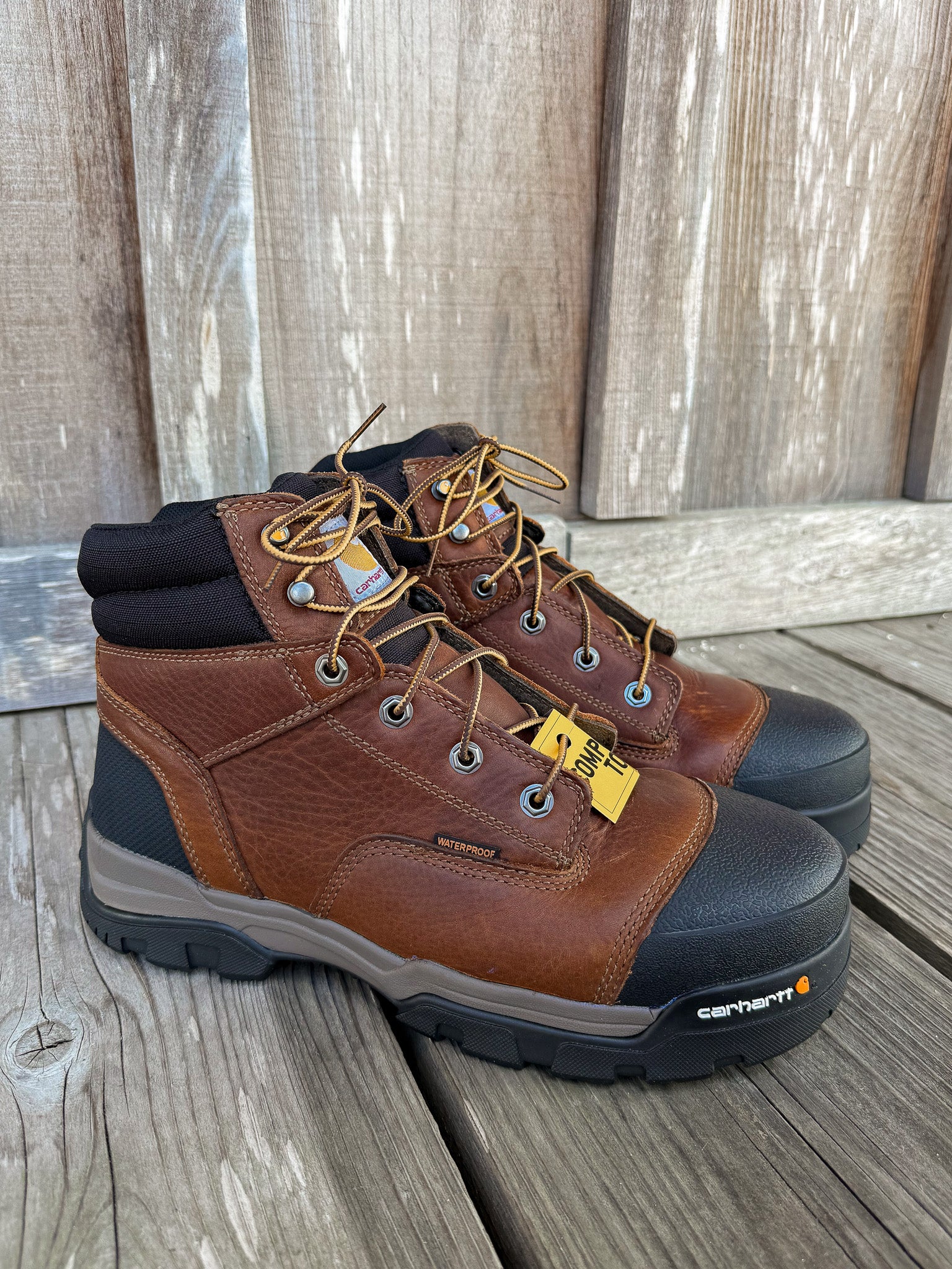 Botas de trabajo Carhartt Ground Force de 6" impermeables con puntera compuesta y cordones para hombre