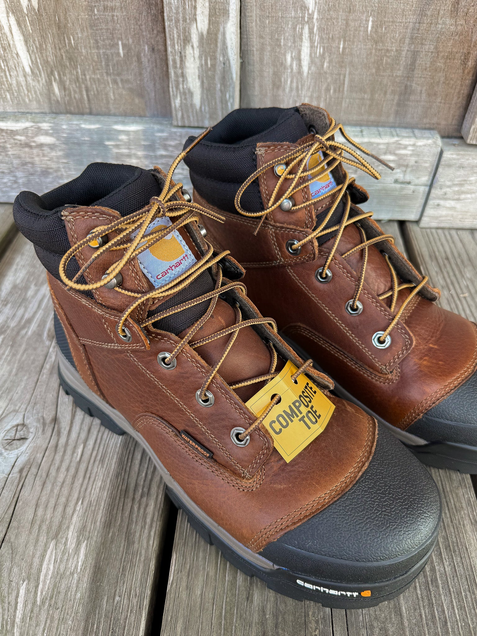 Botas de trabajo Carhartt Ground Force de 6" impermeables con puntera compuesta y cordones para hombre
