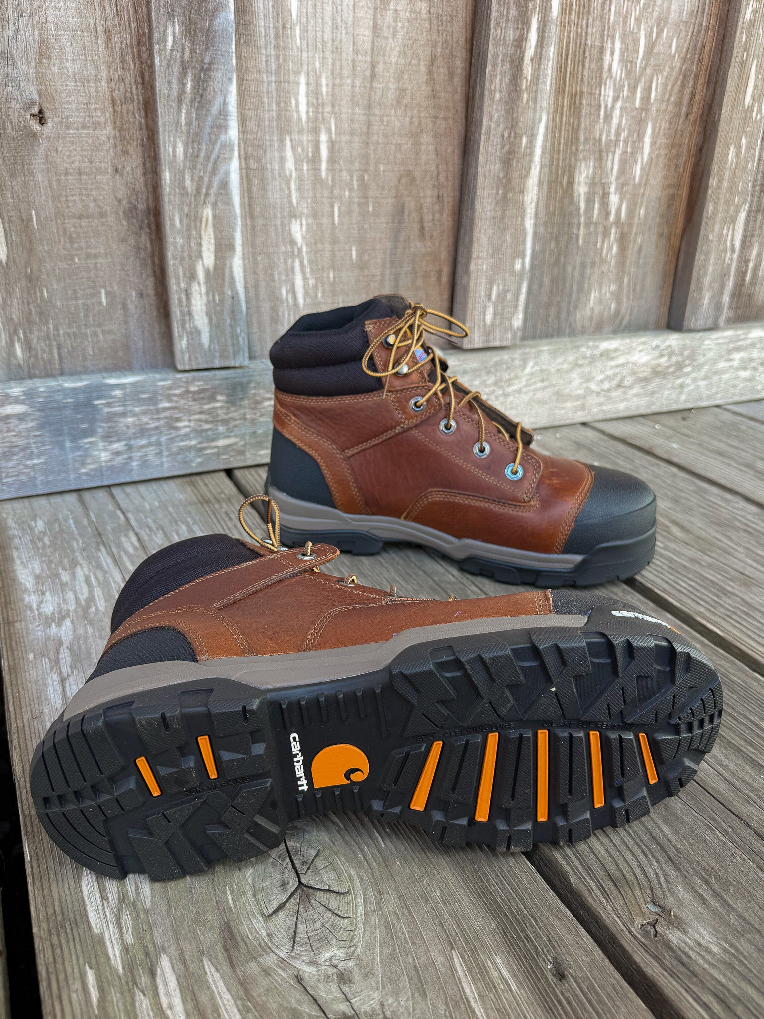 Botas de trabajo Carhartt Ground Force de 6" impermeables con puntera compuesta y cordones para hombre
