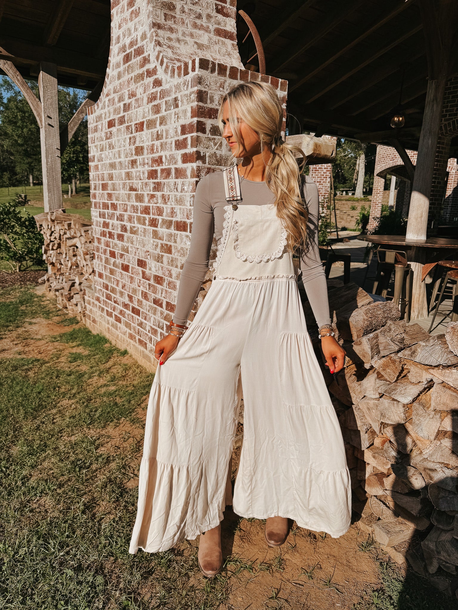 Free & True Oatmeal Jumpsuit