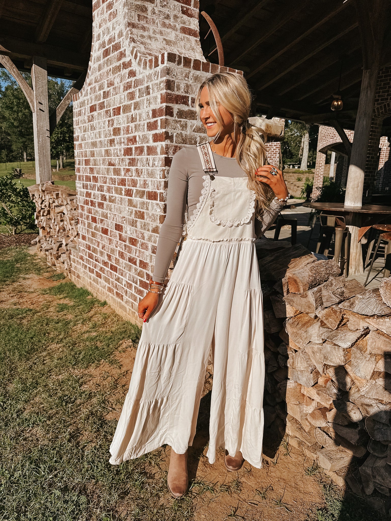 Free & True Oatmeal Jumpsuit
