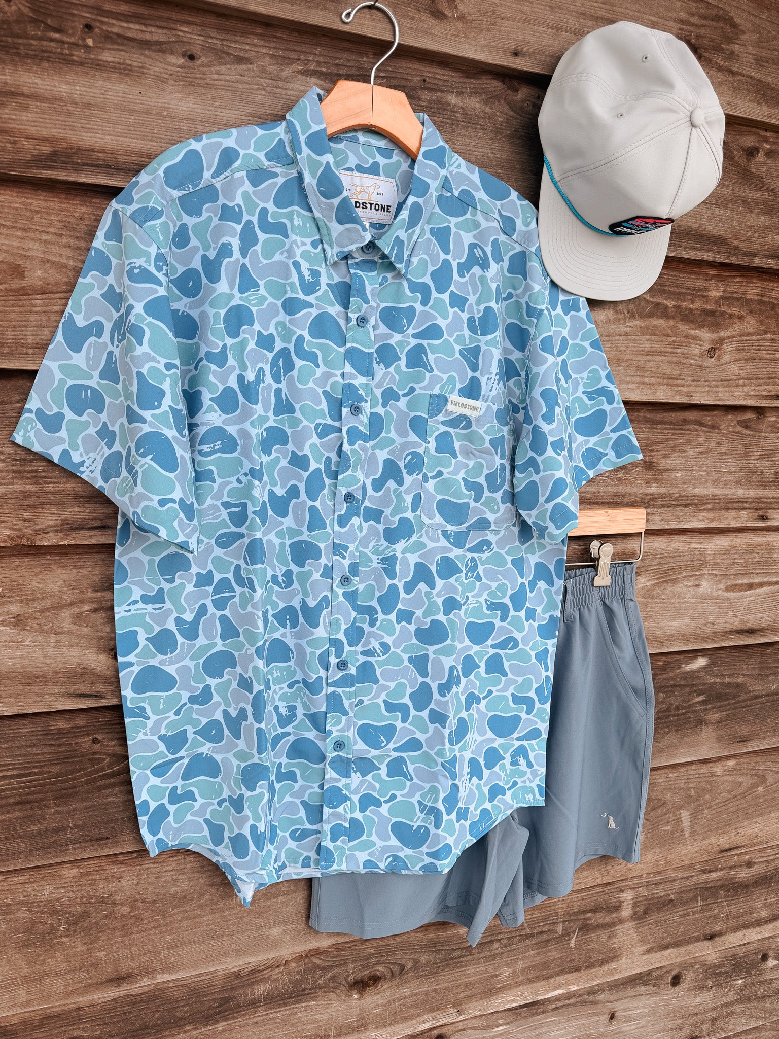 Fieldstone Saltwater Homestead Camo Button Down Shirt