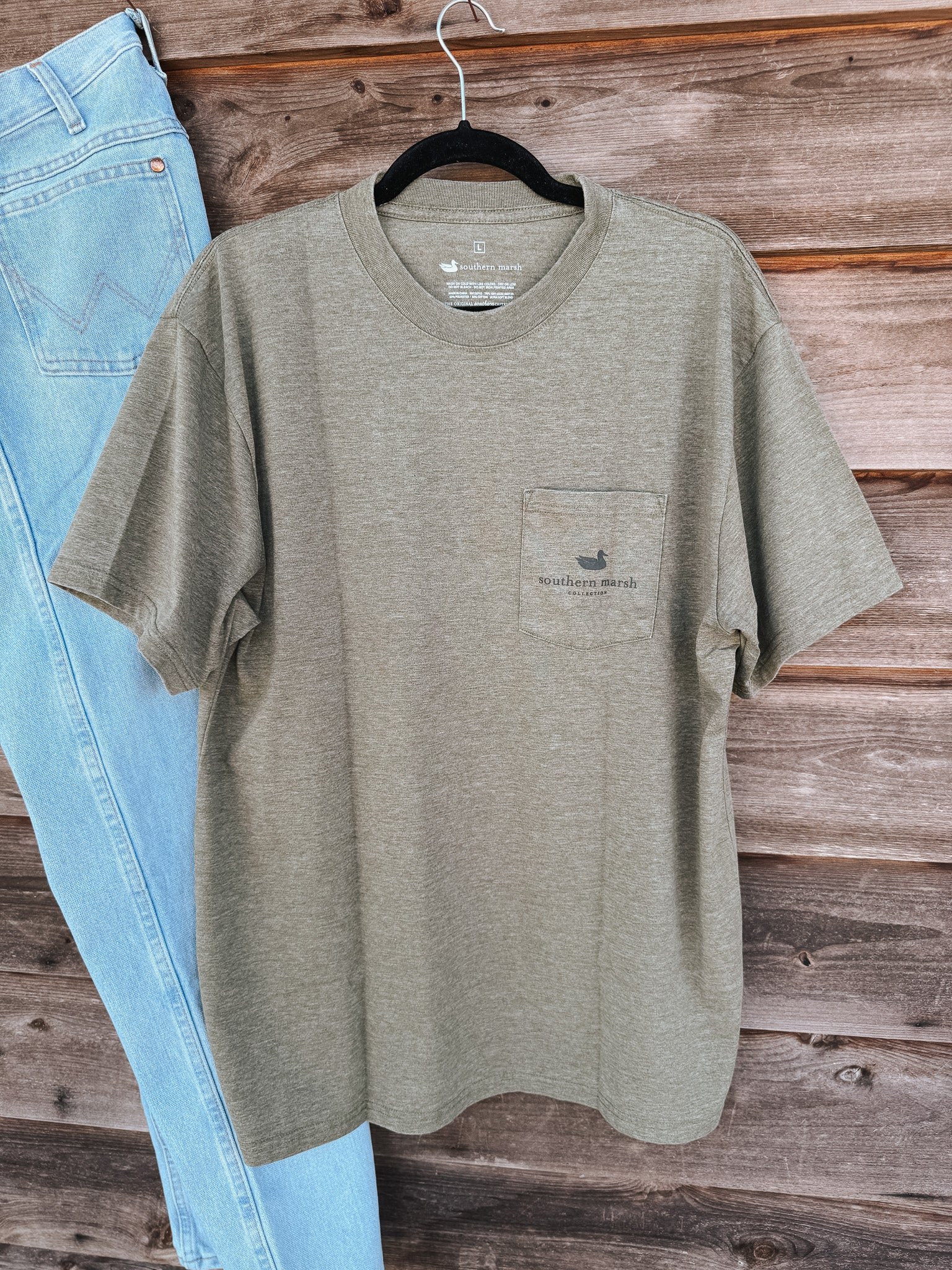 Men's Southern Marsh SEAWASH Mallard Sighting T-Shirt in Dark Olive